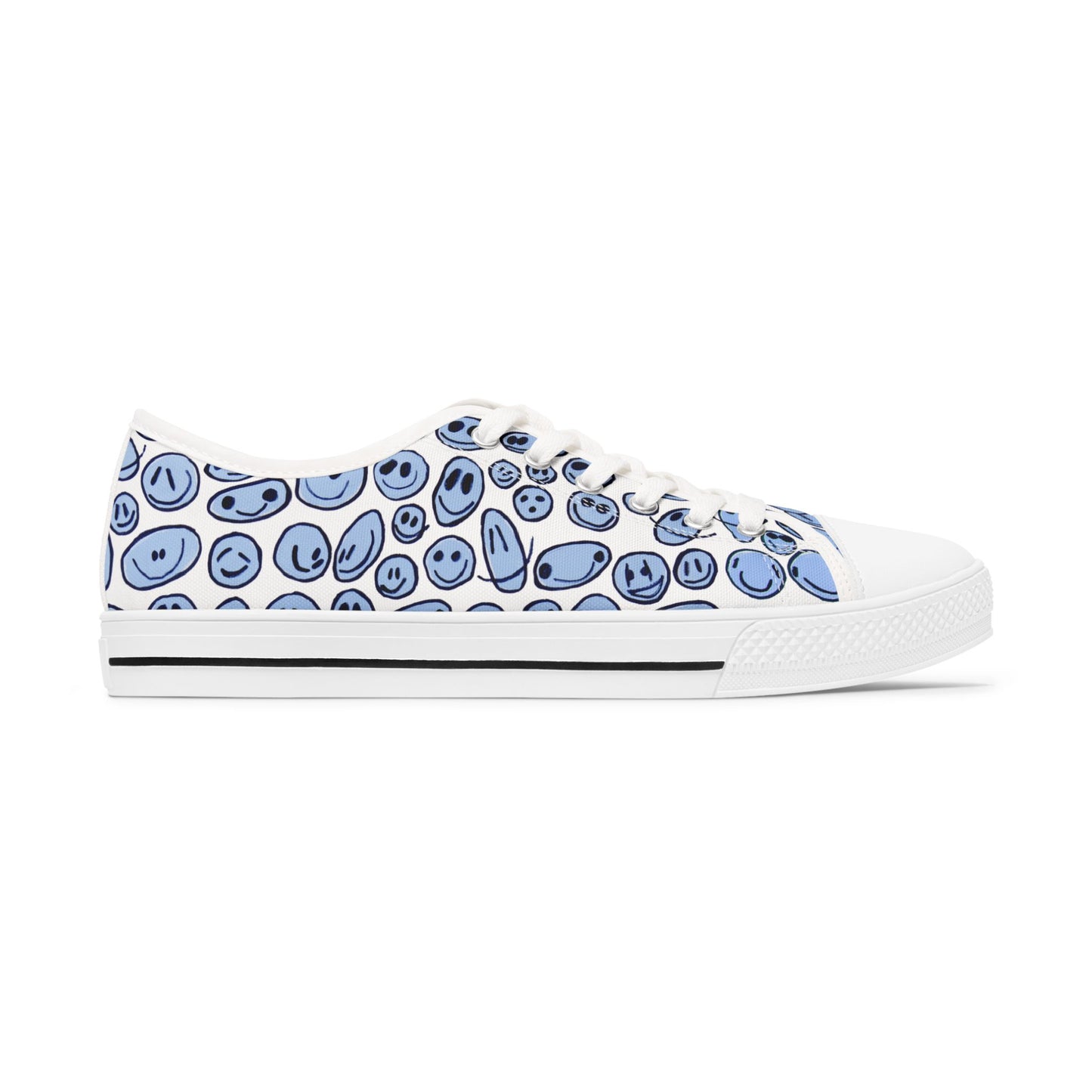 Blue SMILES - Women's Low Top Sneakers