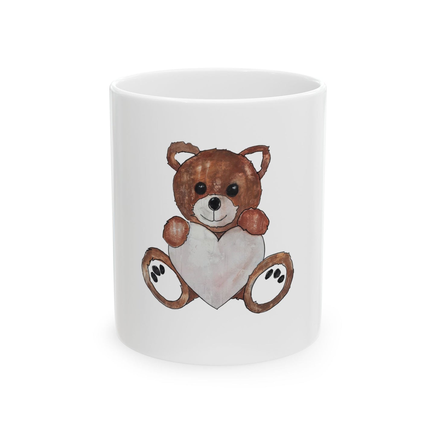 Teddy Bear, RedBrown - Ceramic Mug, (11oz, 15oz)