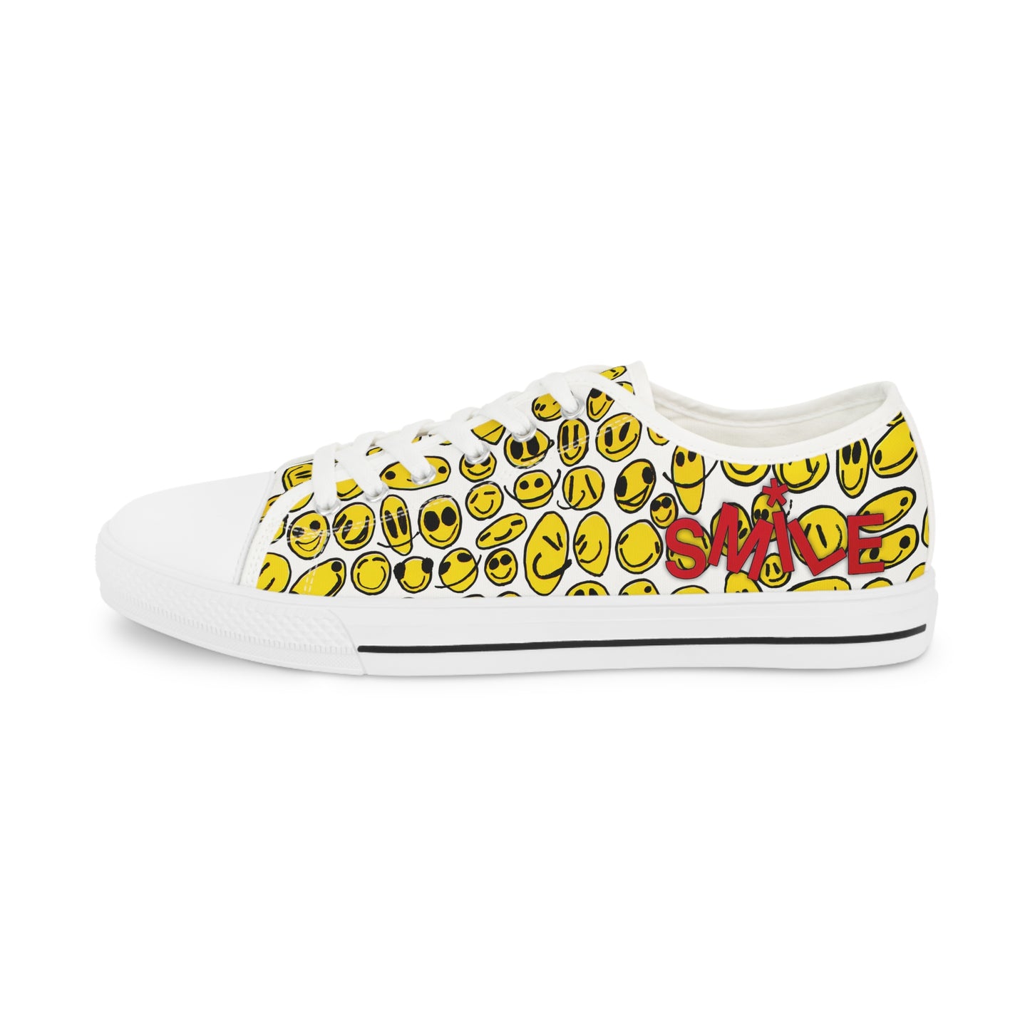 Yellow SMILES - Men's Low Top Sneakers
