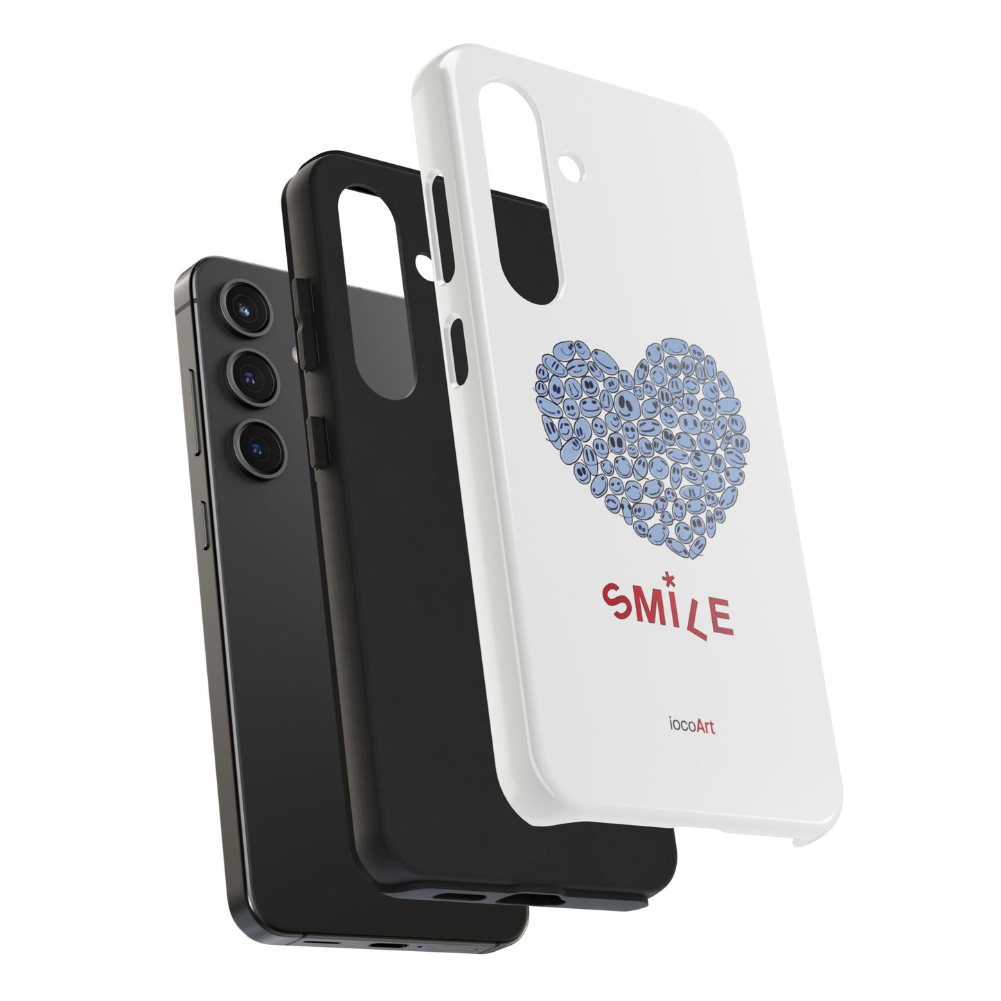 BLUE Heart SMILE - Tough Phone Cases