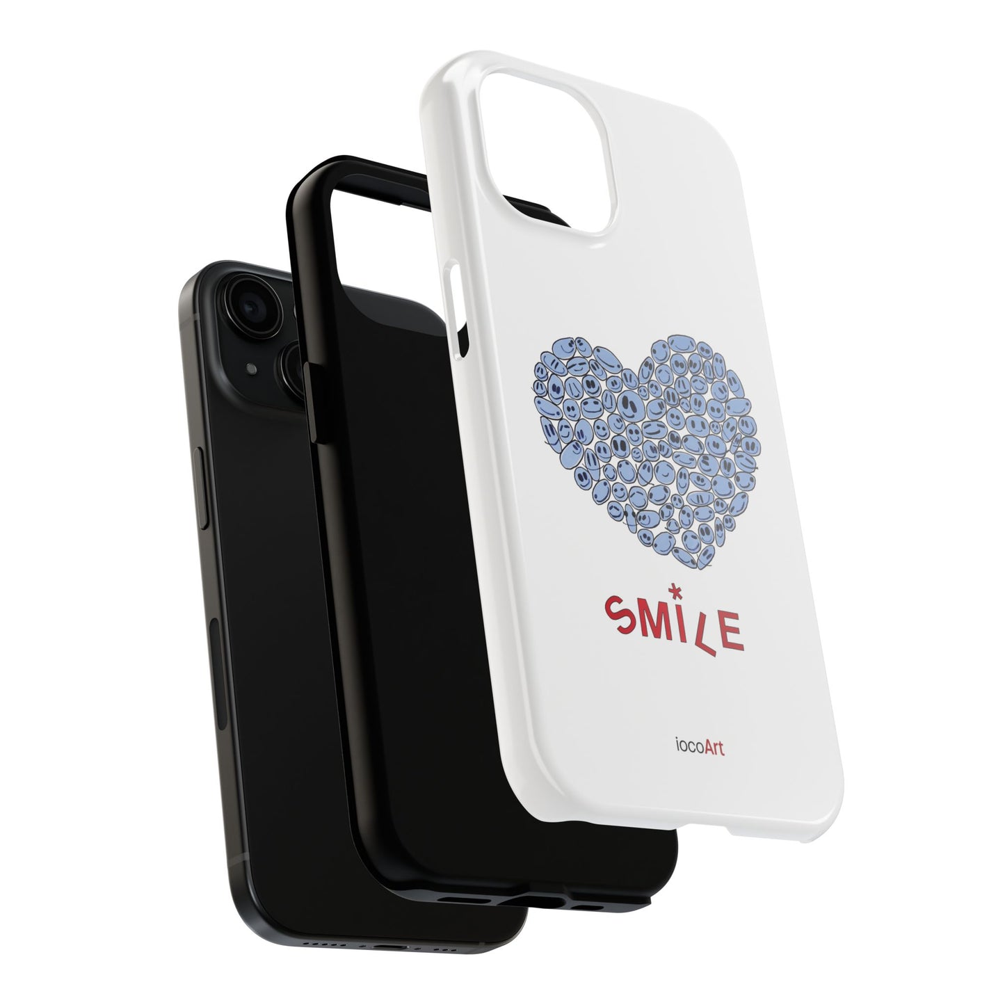 BLUE Heart SMILE - Tough Phone Cases