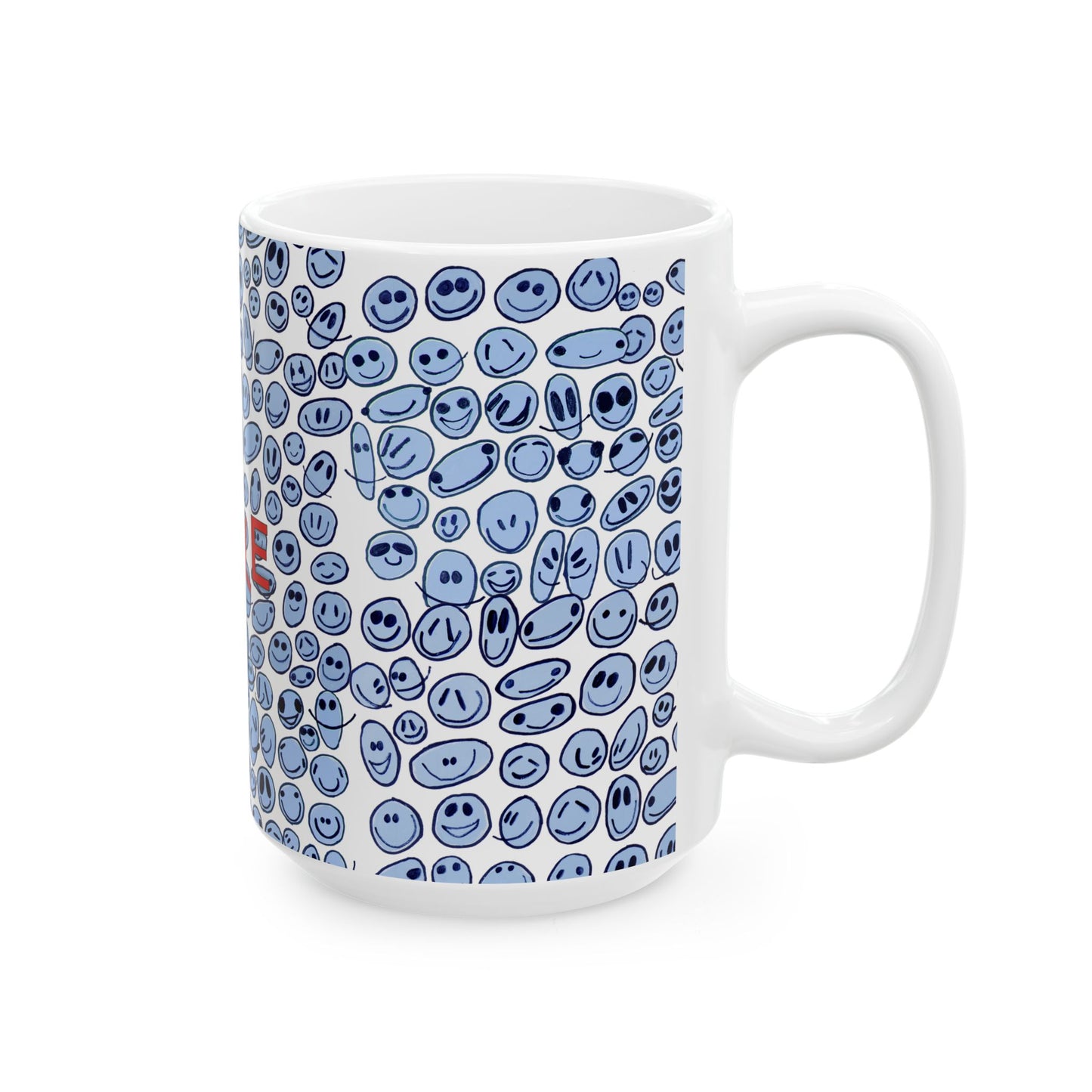 BLUE SMILES - Ceramic Mug, (11oz, 15oz)