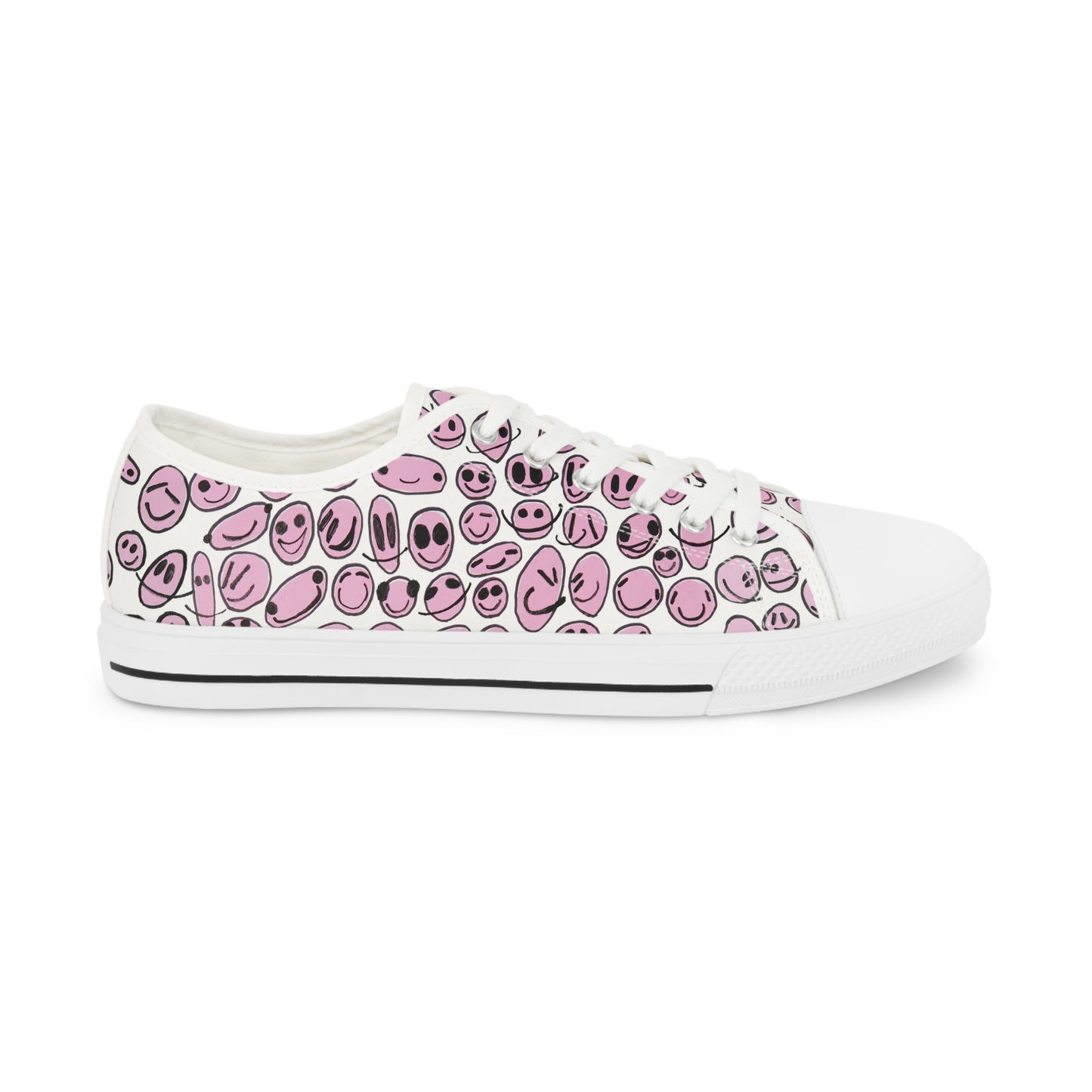 Pink SMILES - Men's Low Top Sneakers
