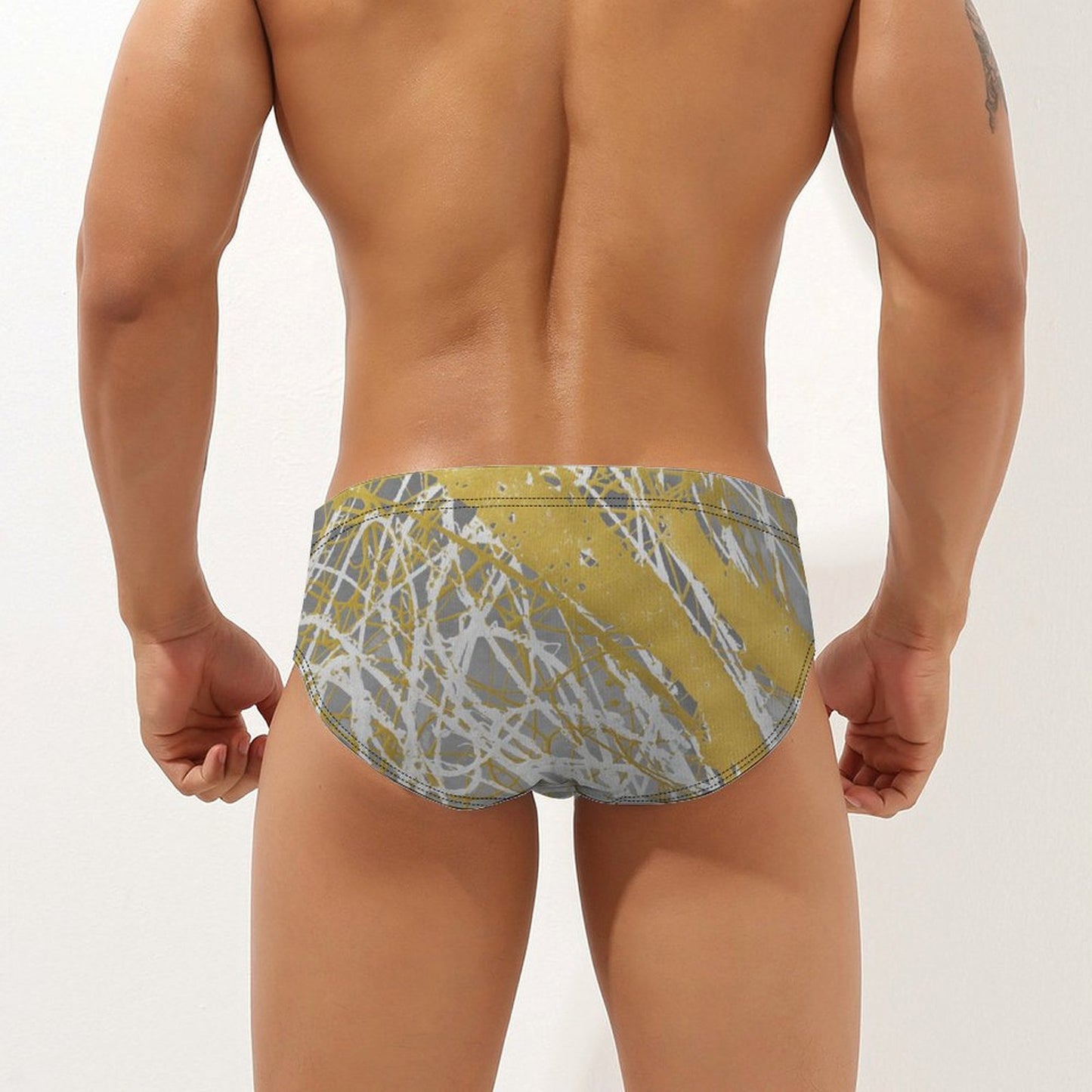 Swirls of IvoryGold - Men's Swim Briefs