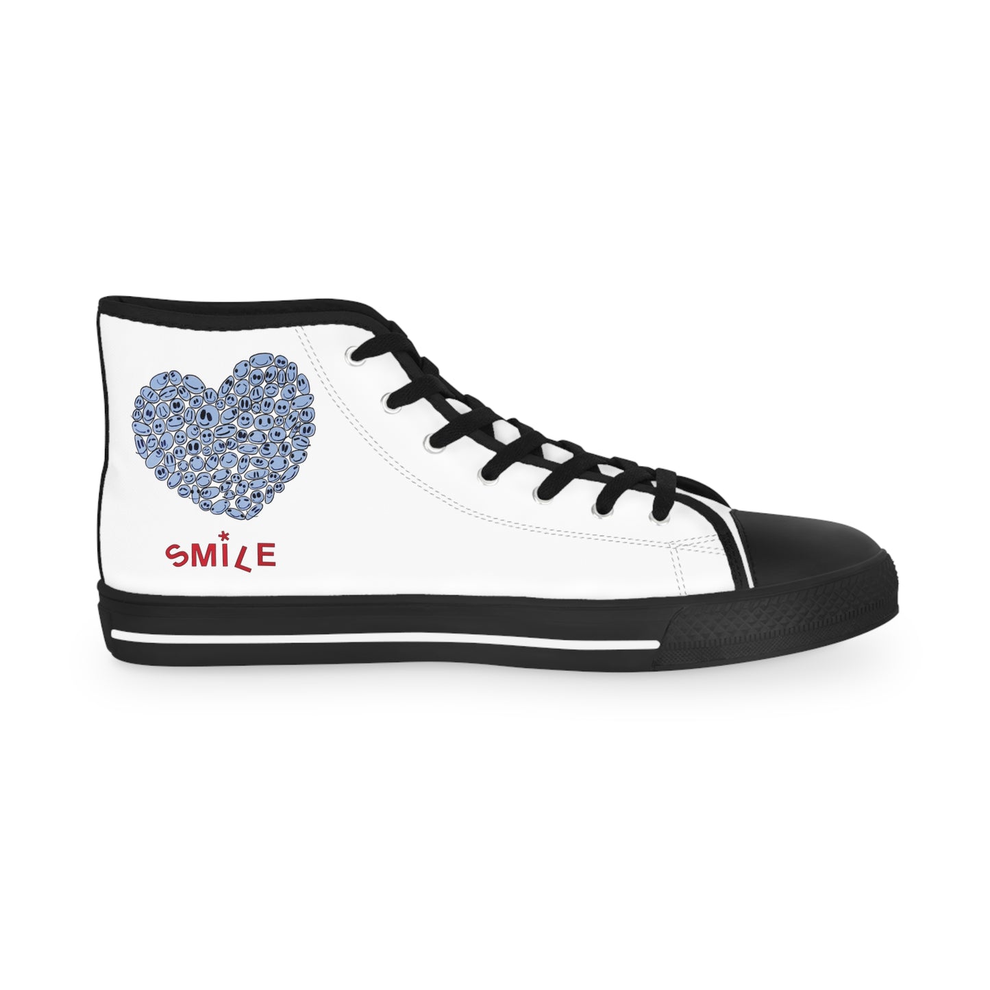 BLUE Heart SMILE, (BT) - Men's High Top Sneakers