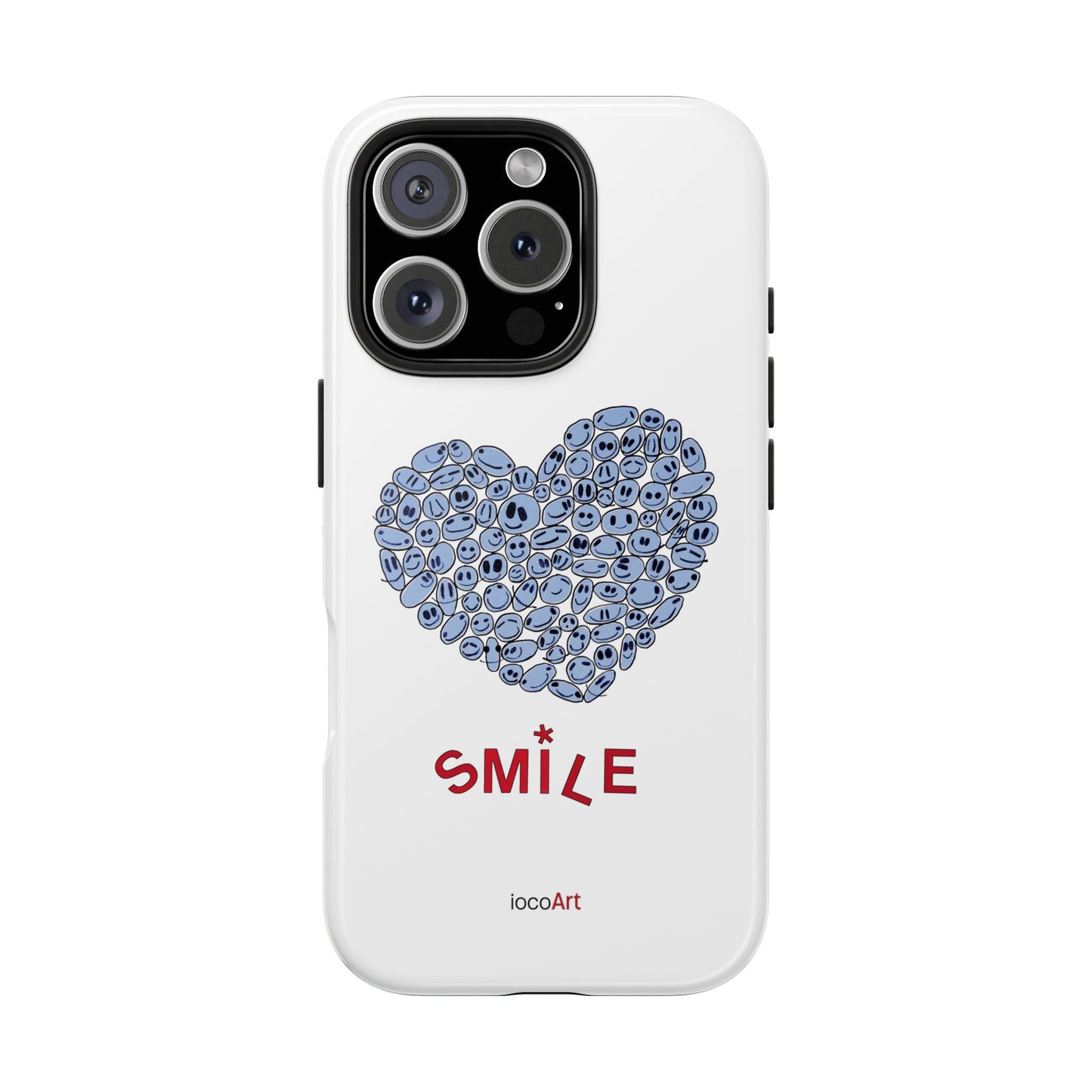 BLUE Heart SMILE - Tough Phone Cases