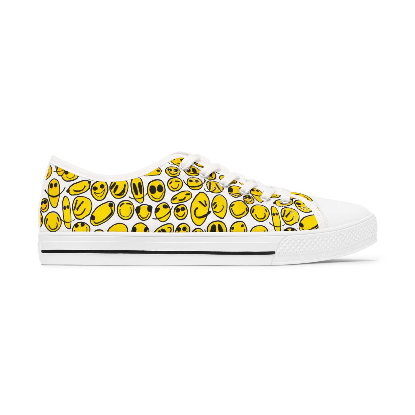 Yellow SMILES - Women's Low Top Sneakers