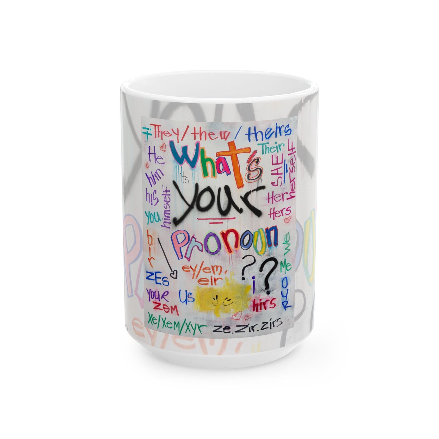 What's your Pronoun - Ceramic Mug, (11oz, 15oz)