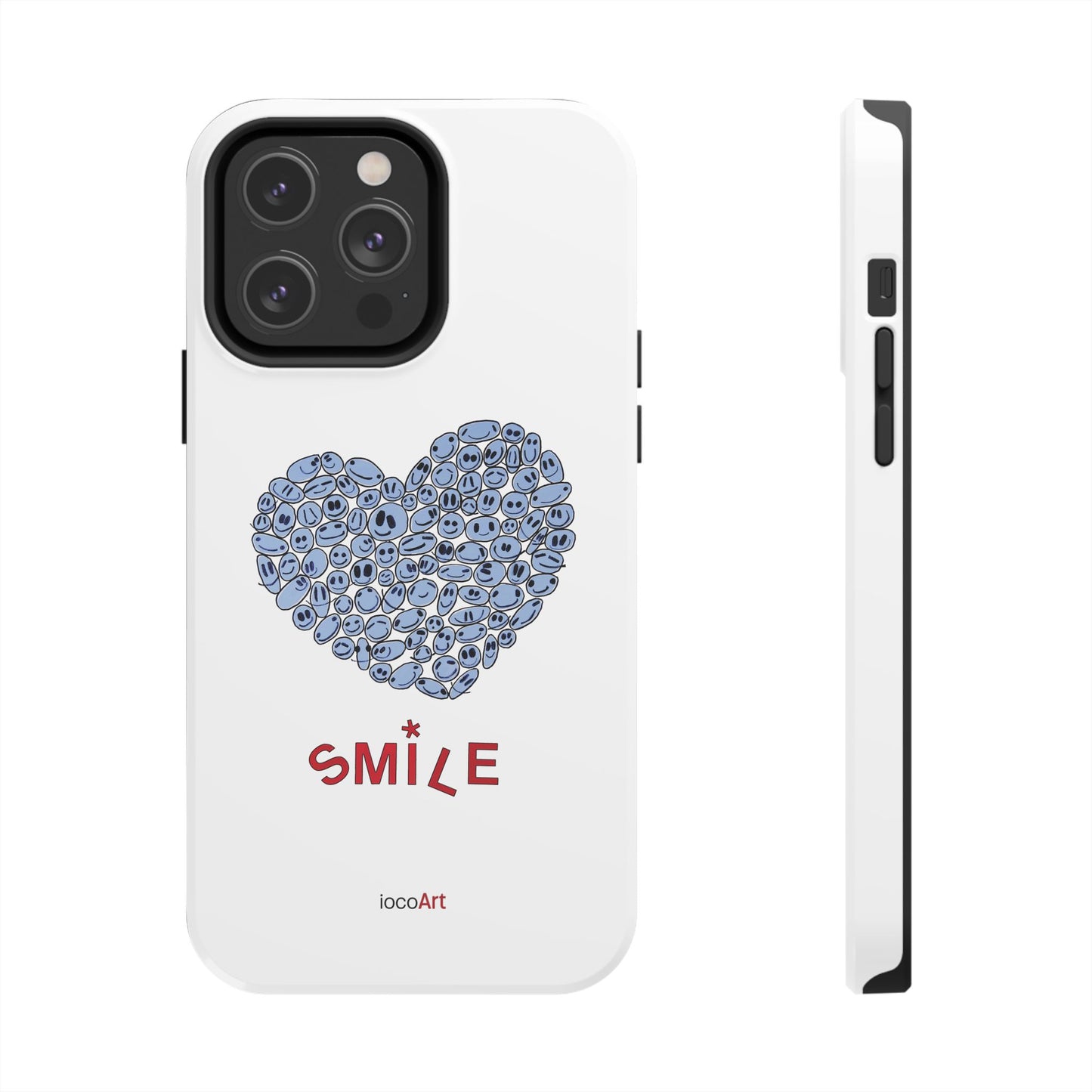 BLUE Heart SMILE - Tough Phone Cases