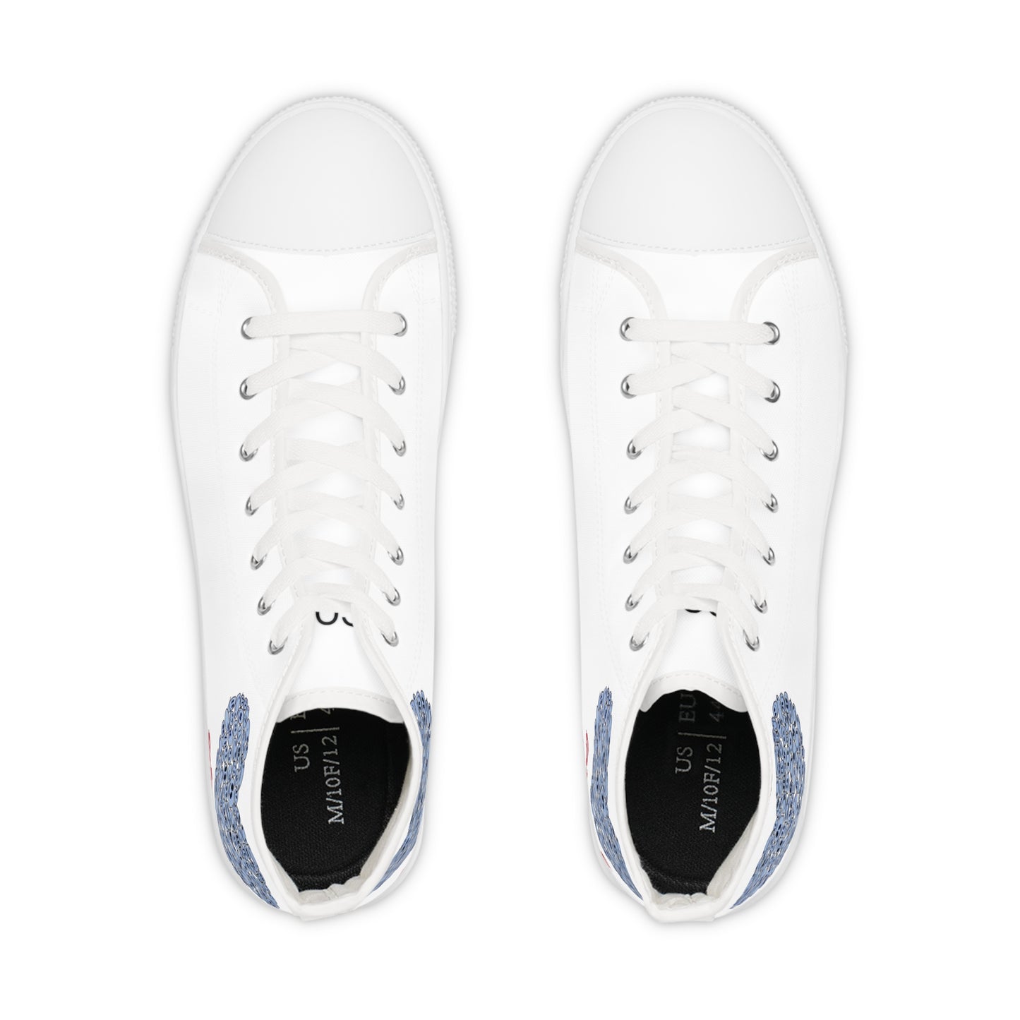 BLUE Heart SMILE, (WT) - Men's High Top Sneakers