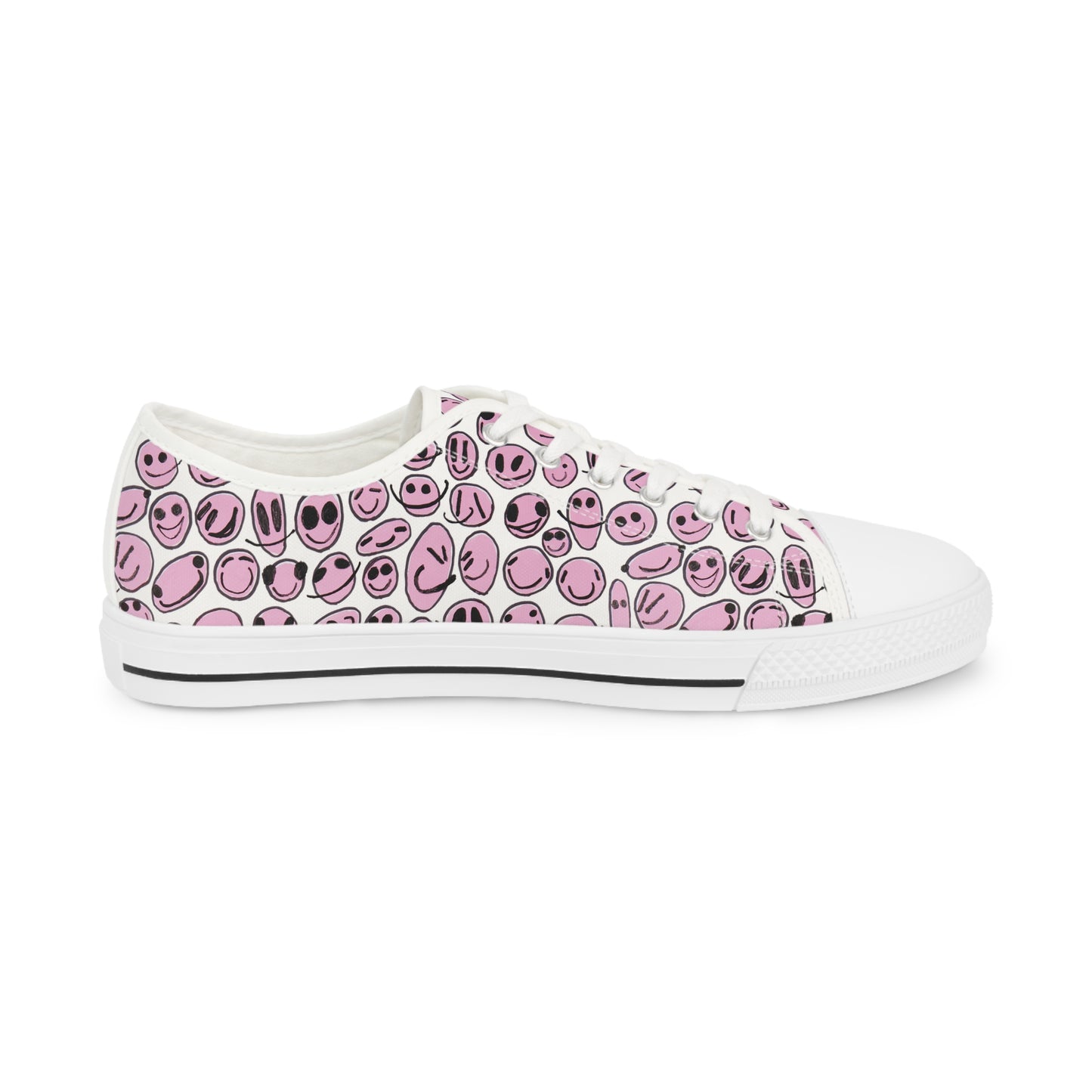 Pink SMILES - Men's Low Top Sneakers