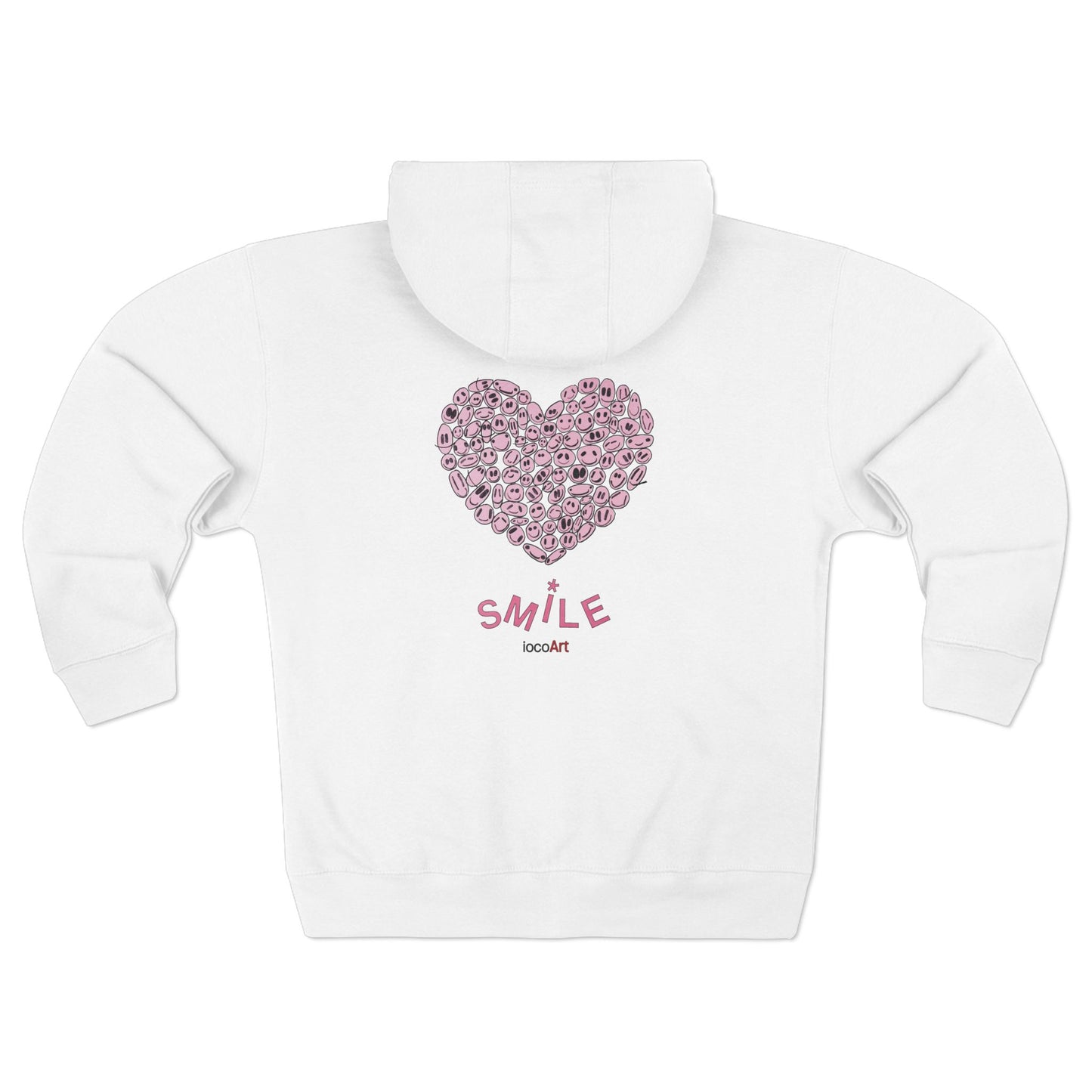 PINK Heart SMILE - Unisex Zip Hoodie