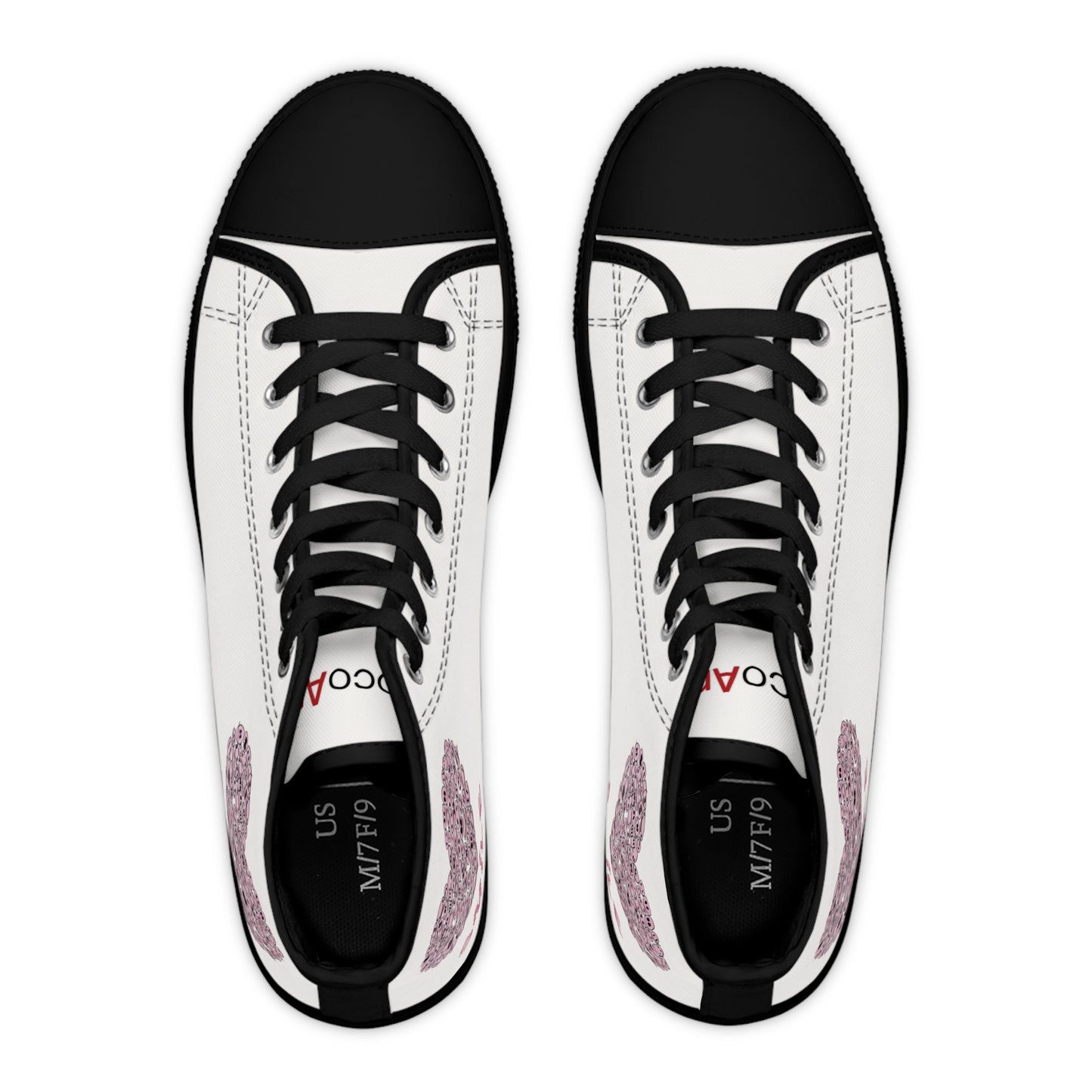 PINK Heart SMILE, (BT) - Women's High Top Sneakers
