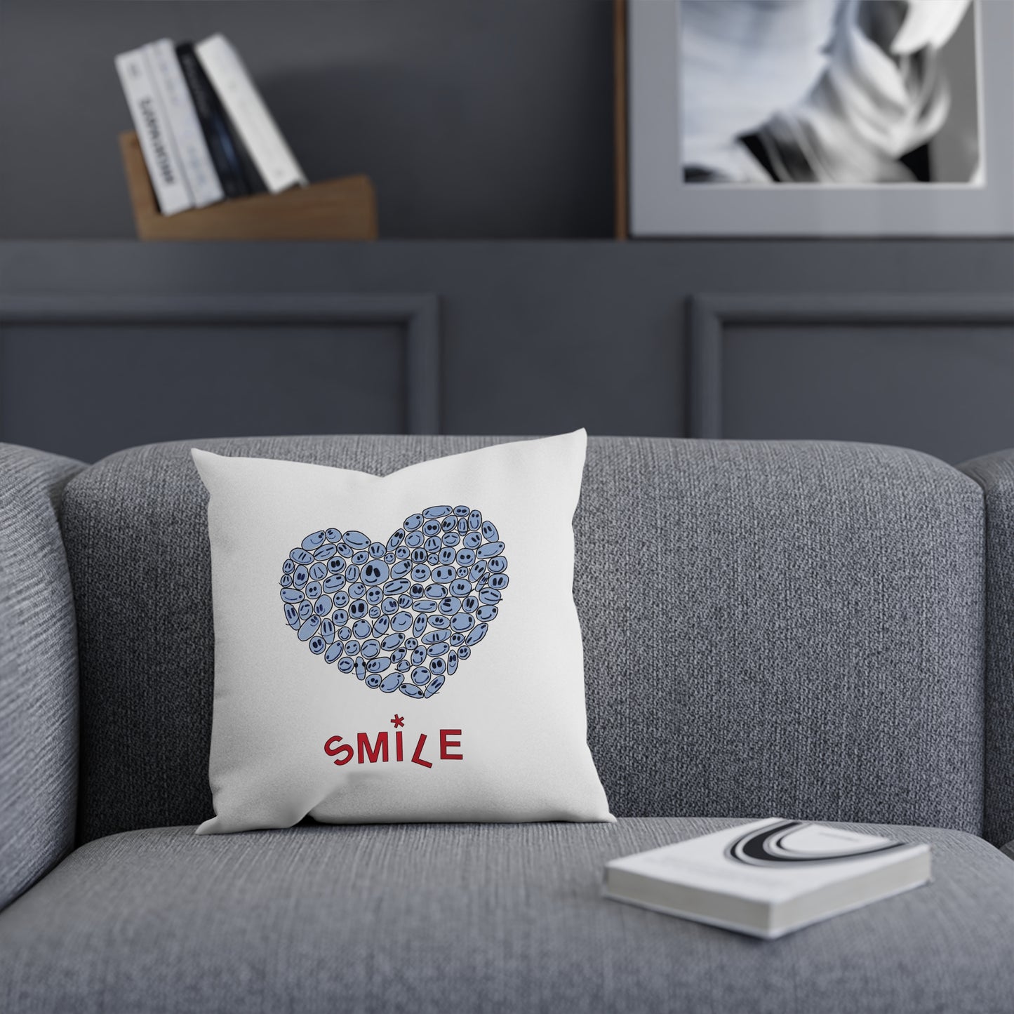 BLUE Heart SMILES - Cushion