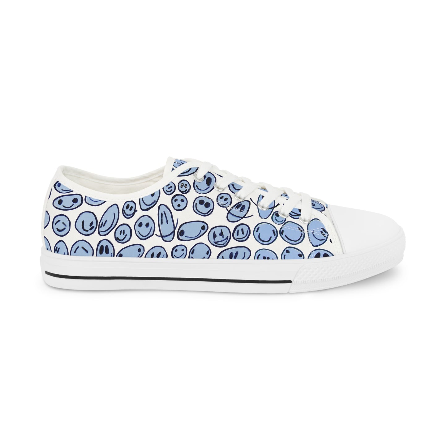 Blue SMILES - Men's Low Top Sneakers