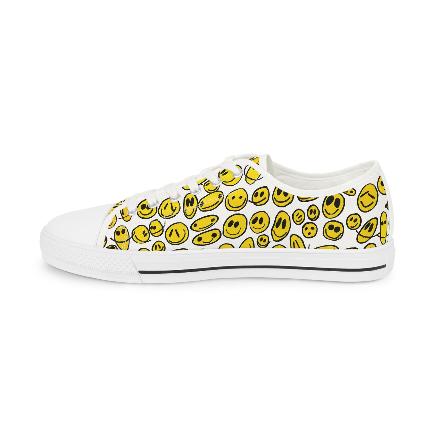 Yellow SMILES - Men's Low Top Sneakers