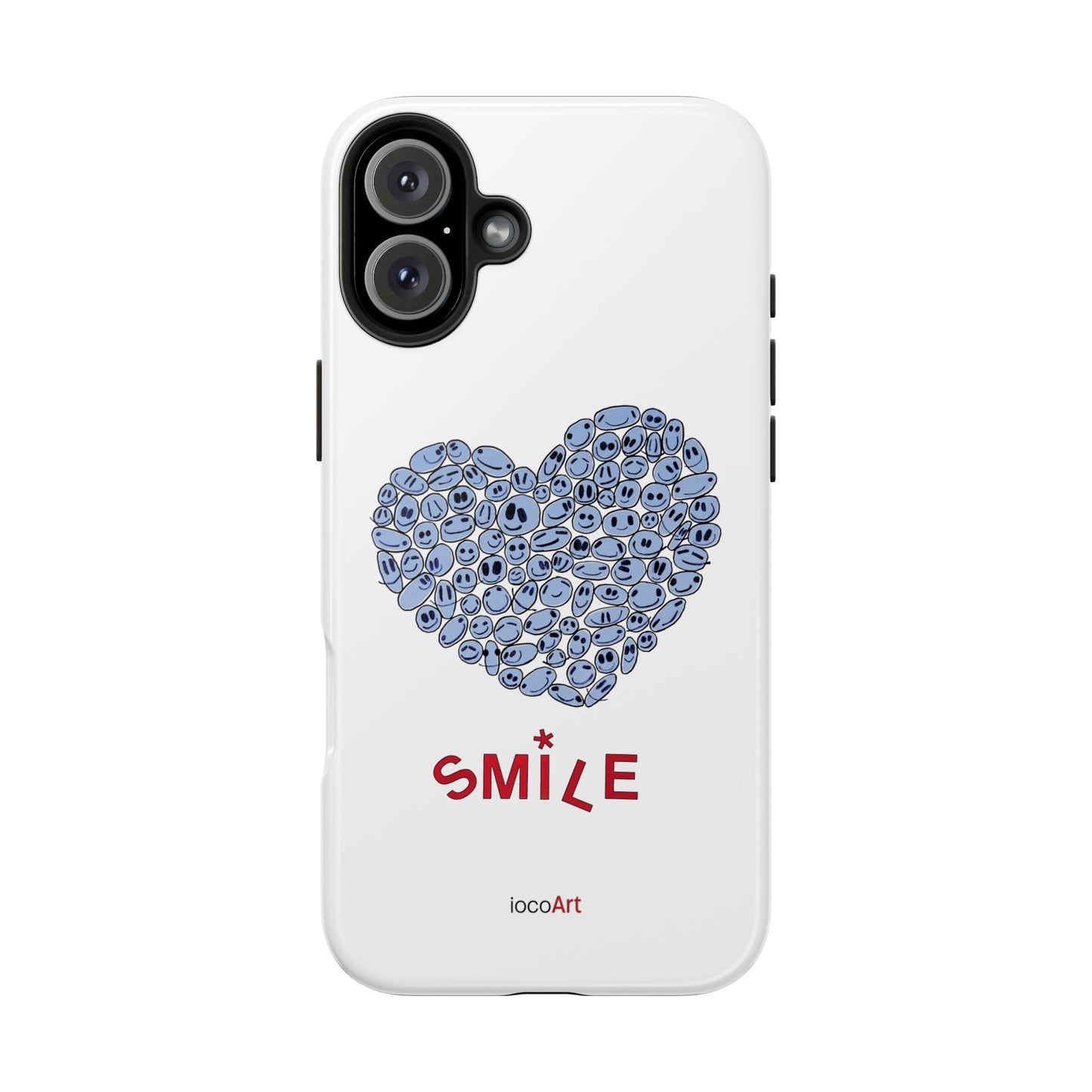 BLUE Heart SMILE - Tough Phone Cases