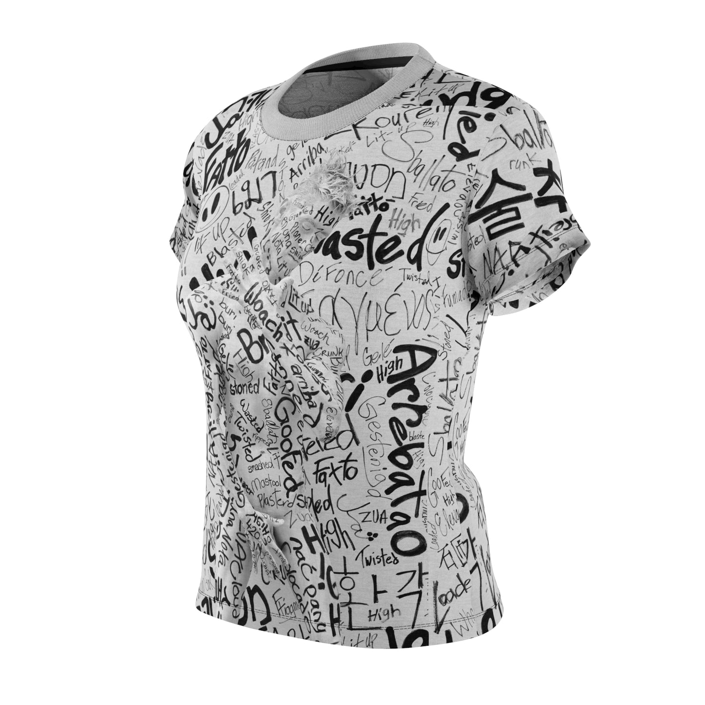 High Around the World, Male - Women's Cut & Sew Tee
