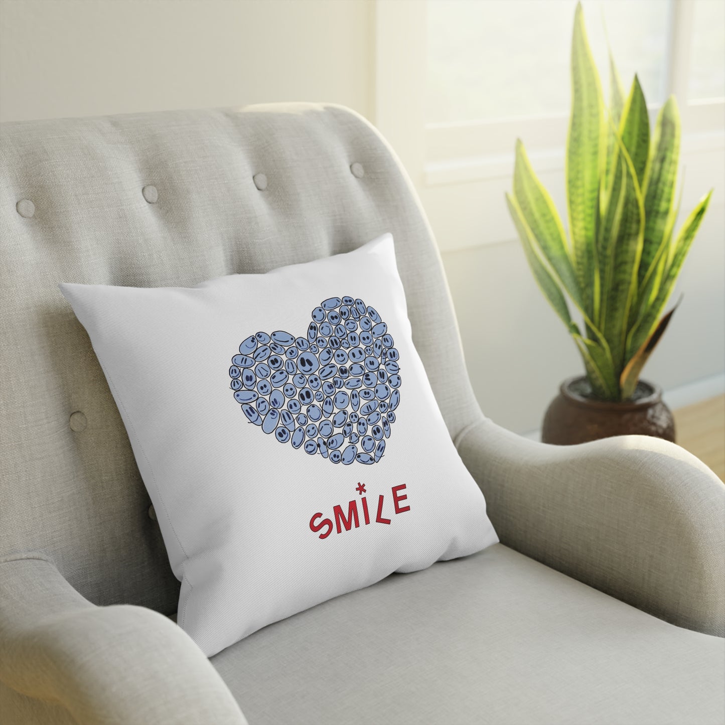 BLUE Heart SMILES - Cushion