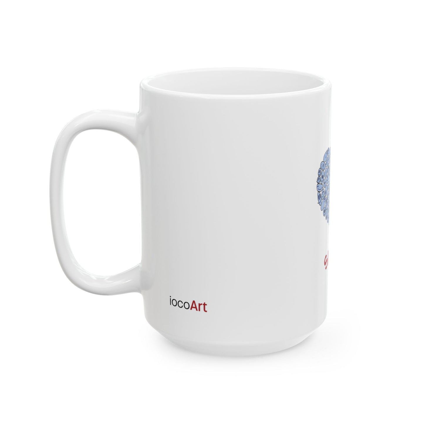 BLUE Heart SMILES - Ceramic Mug, (11oz, 15oz)