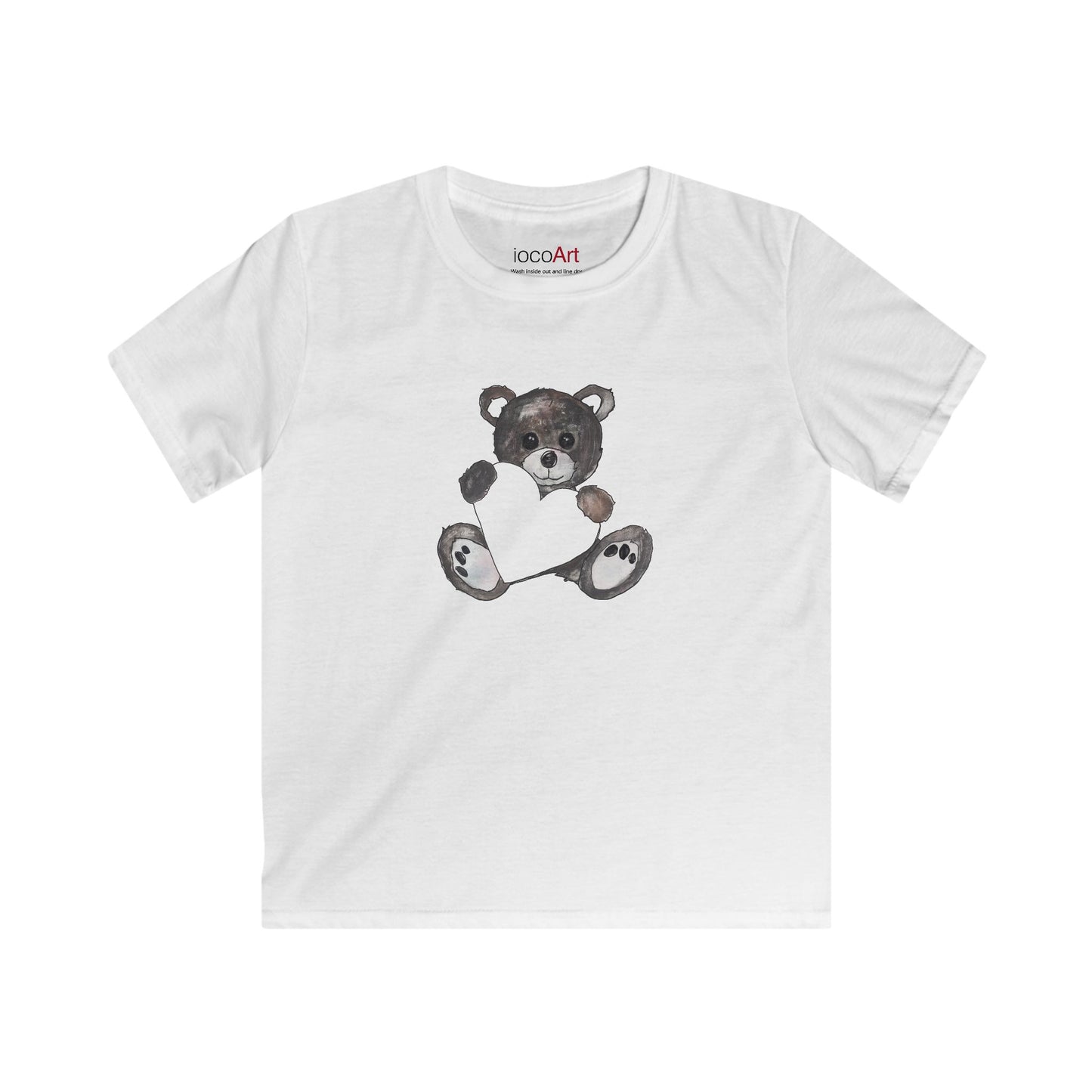 Teddy Bear BlackBrown - Kids Softstyle Tee