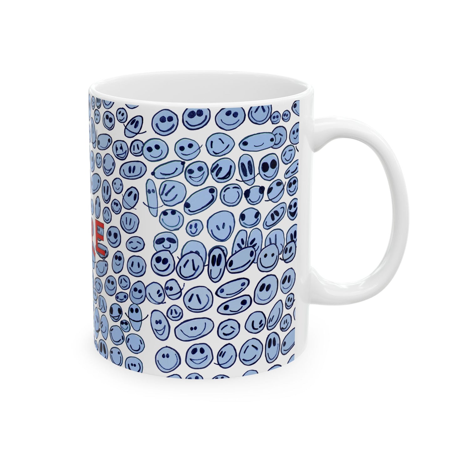BLUE SMILES - Ceramic Mug, (11oz, 15oz)