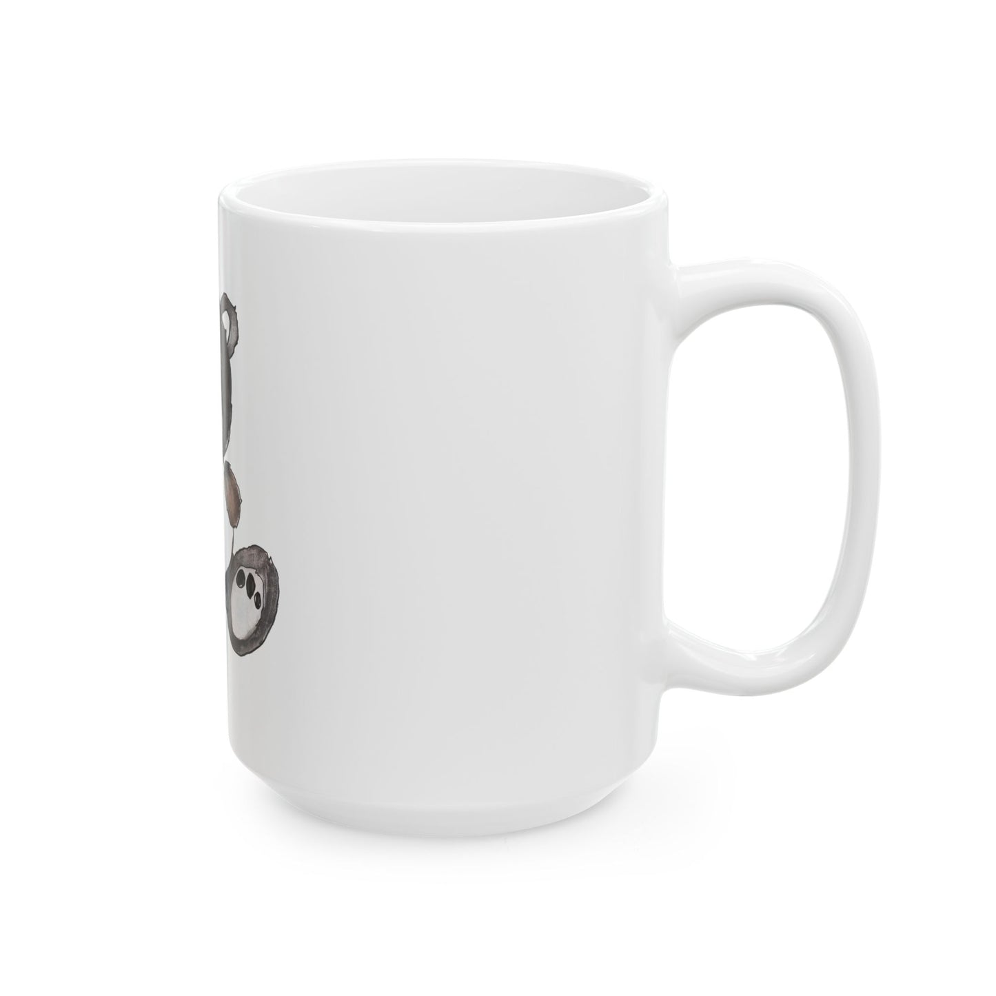 Teddy Bear, BlackBrown - Ceramic Mug, (11oz, 15oz)