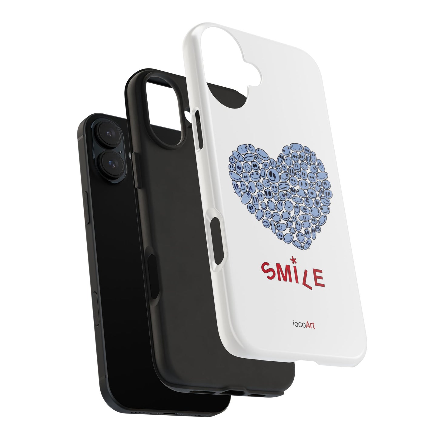 BLUE Heart SMILE - Tough Phone Cases