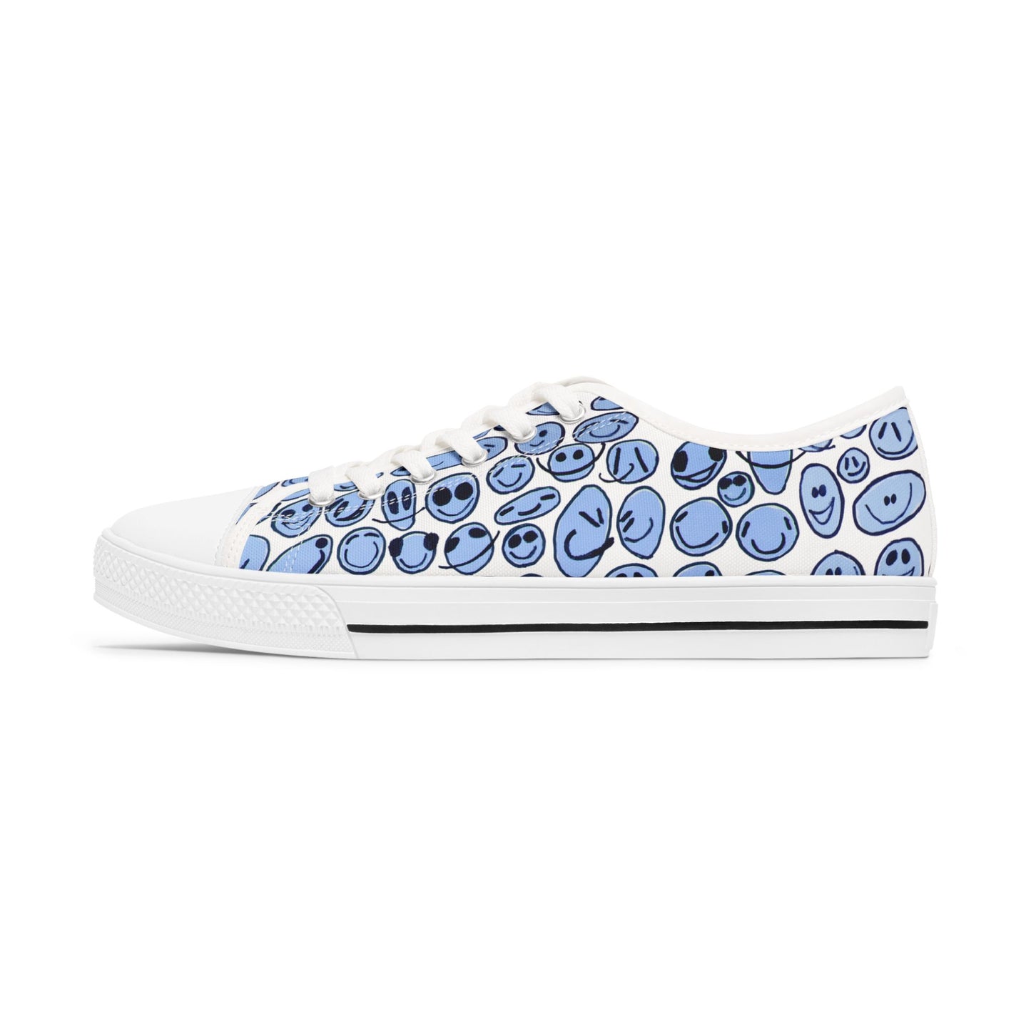 Blue SMILES - Women's Low Top Sneakers