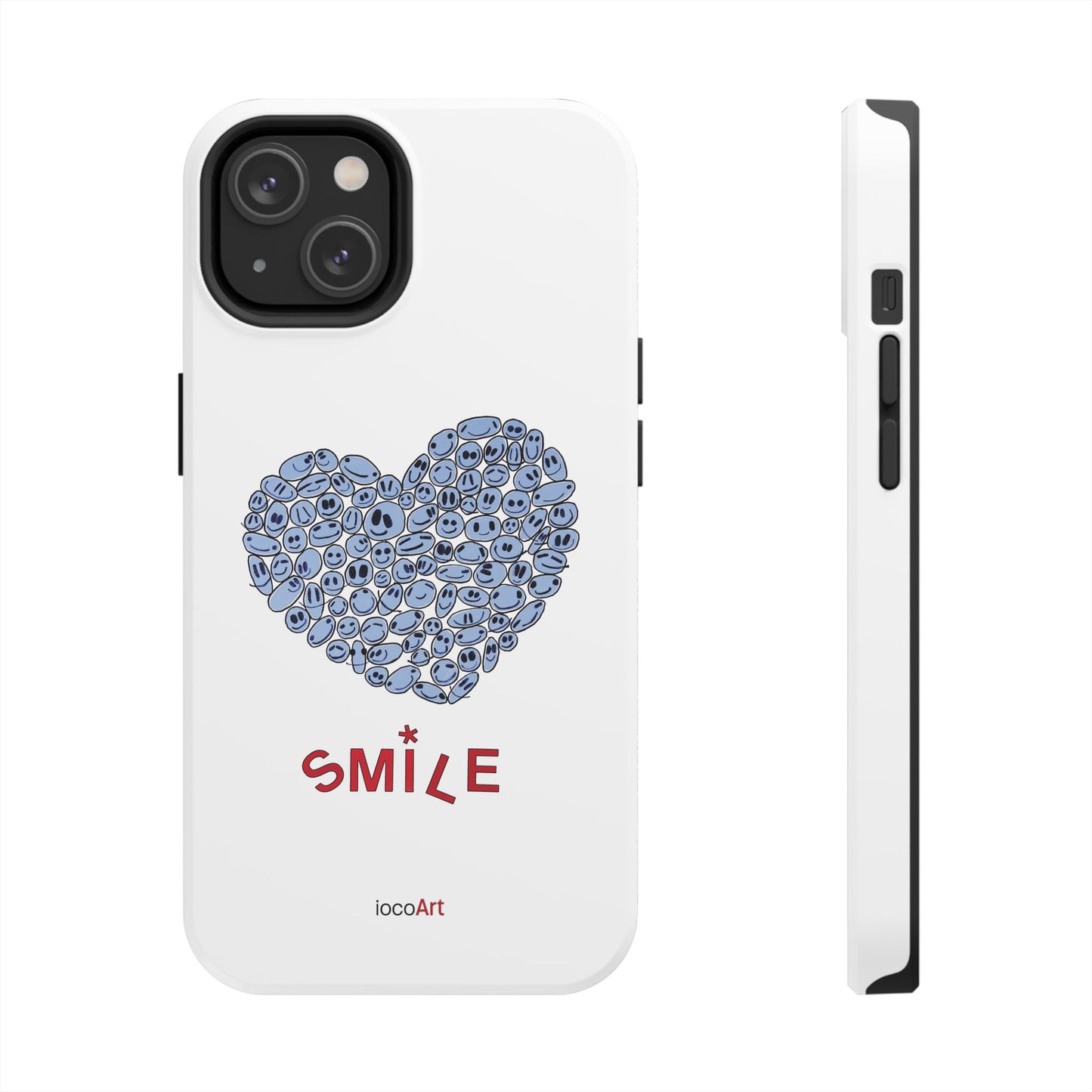 BLUE Heart SMILE - Tough Phone Cases