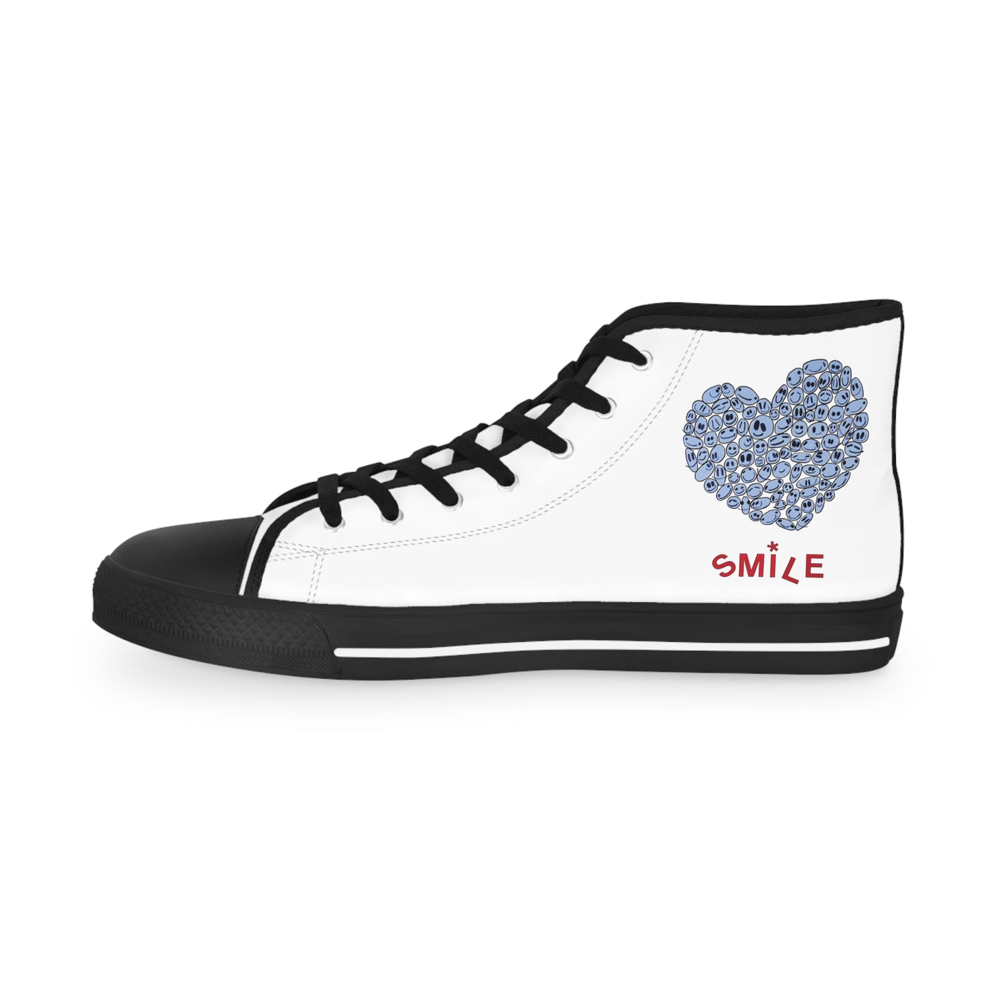 BLUE Heart SMILE, (BT) - Men's High Top Sneakers