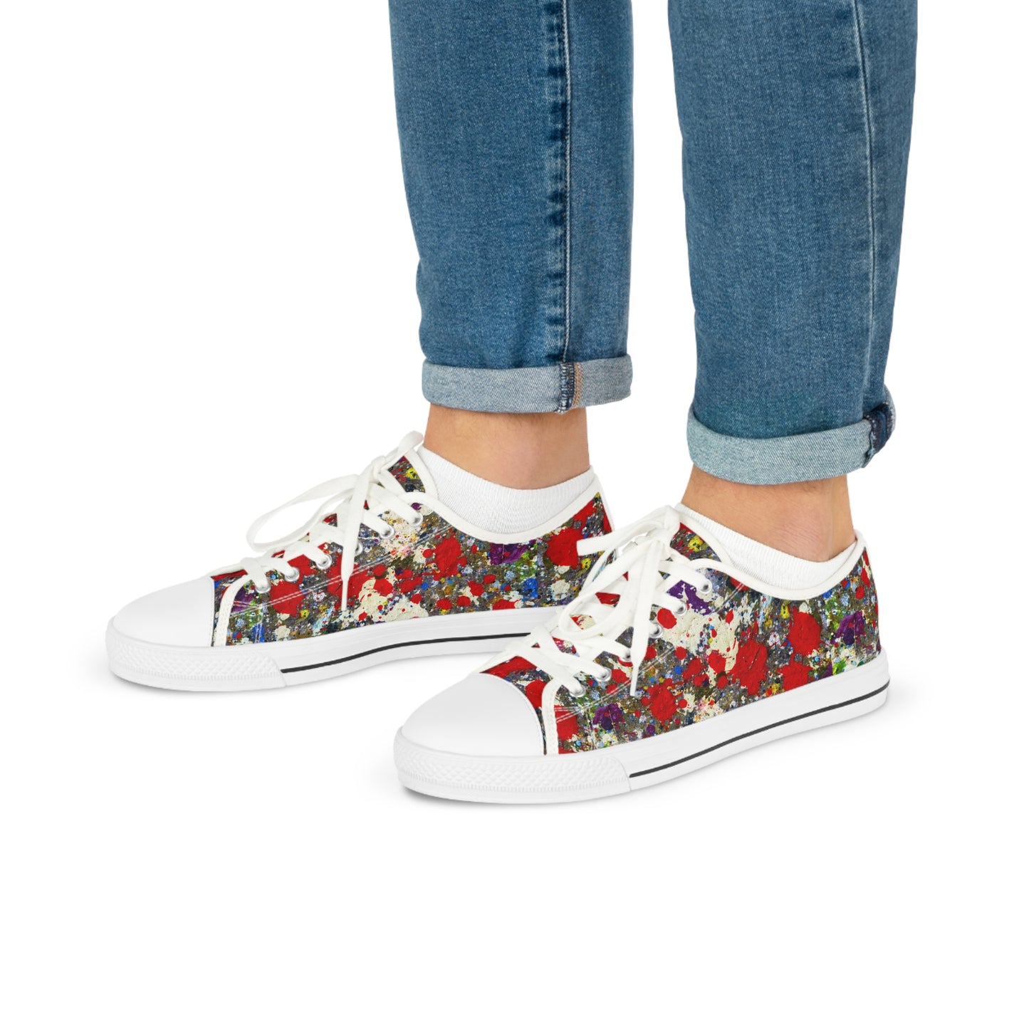 Orbiting Scarlett - Men's Low Top Sneakers