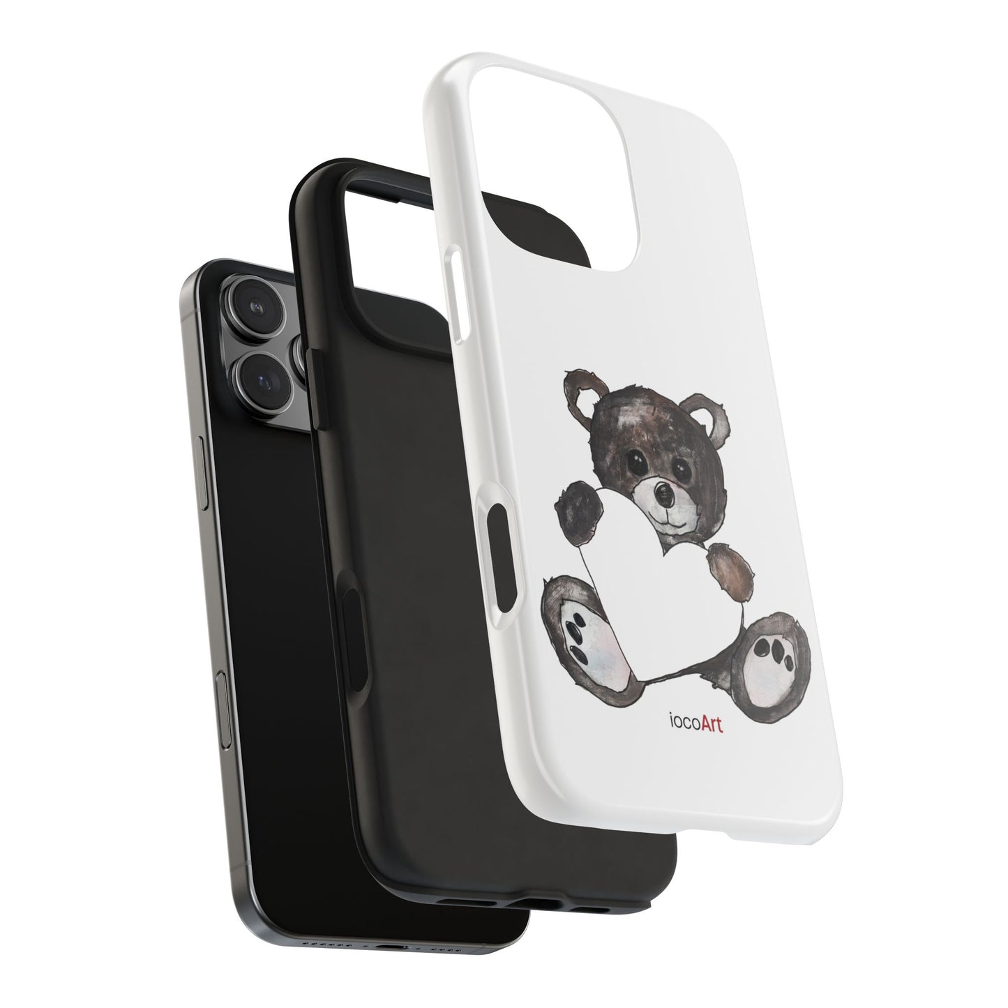 Teddy Bear, BlackBrown - Tough Phone Cases