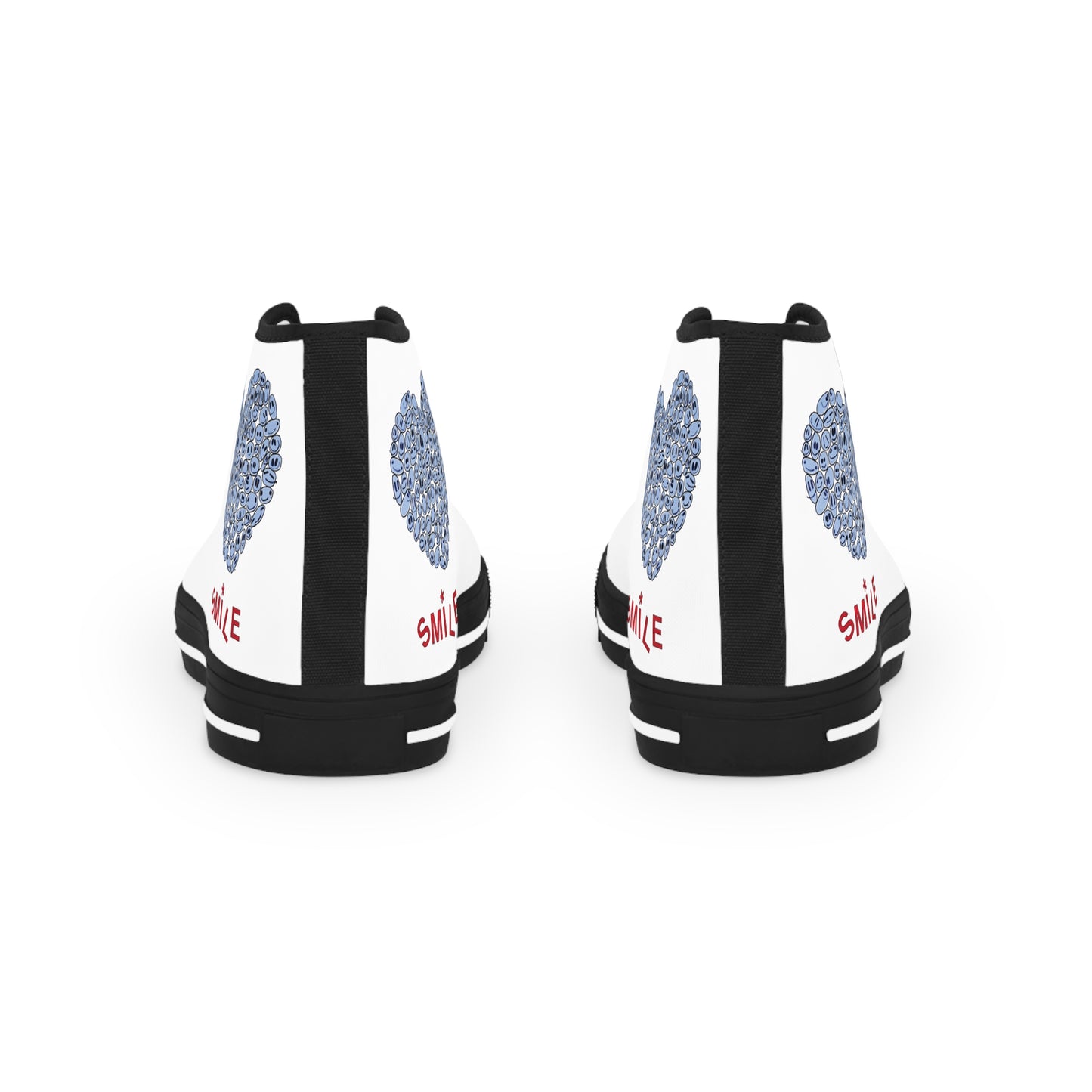 BLUE Heart SMILE, (BT) - Men's High Top Sneakers