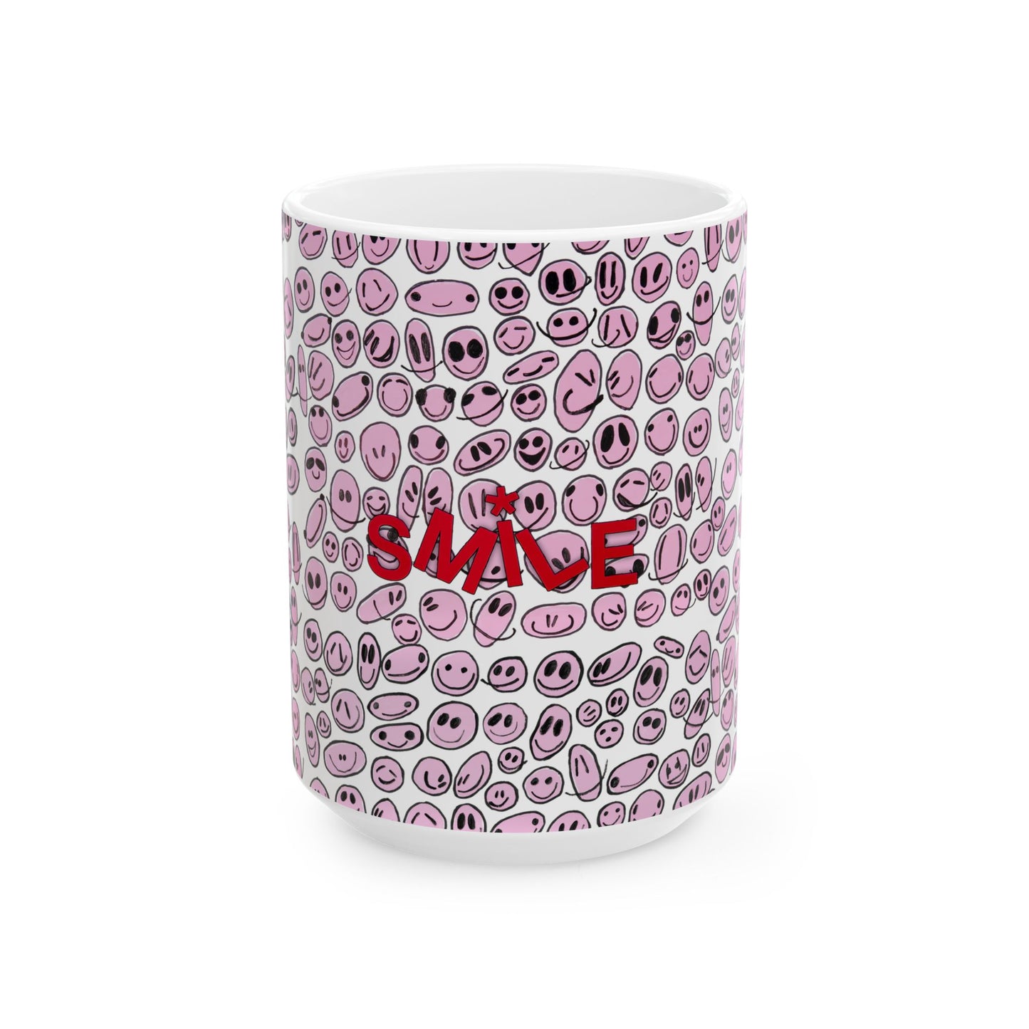 PINK SMILES - Ceramic Mug, (11oz, 15oz)