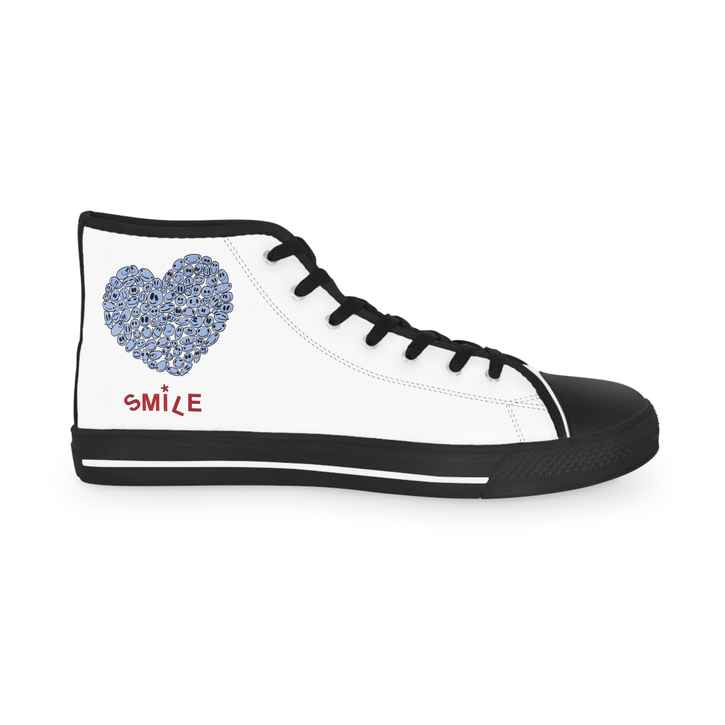 BLUE Heart SMILE, (BT) - Men's High Top Sneakers