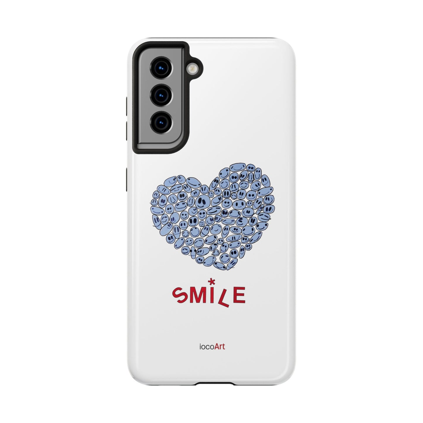 BLUE Heart SMILE - Tough Phone Cases