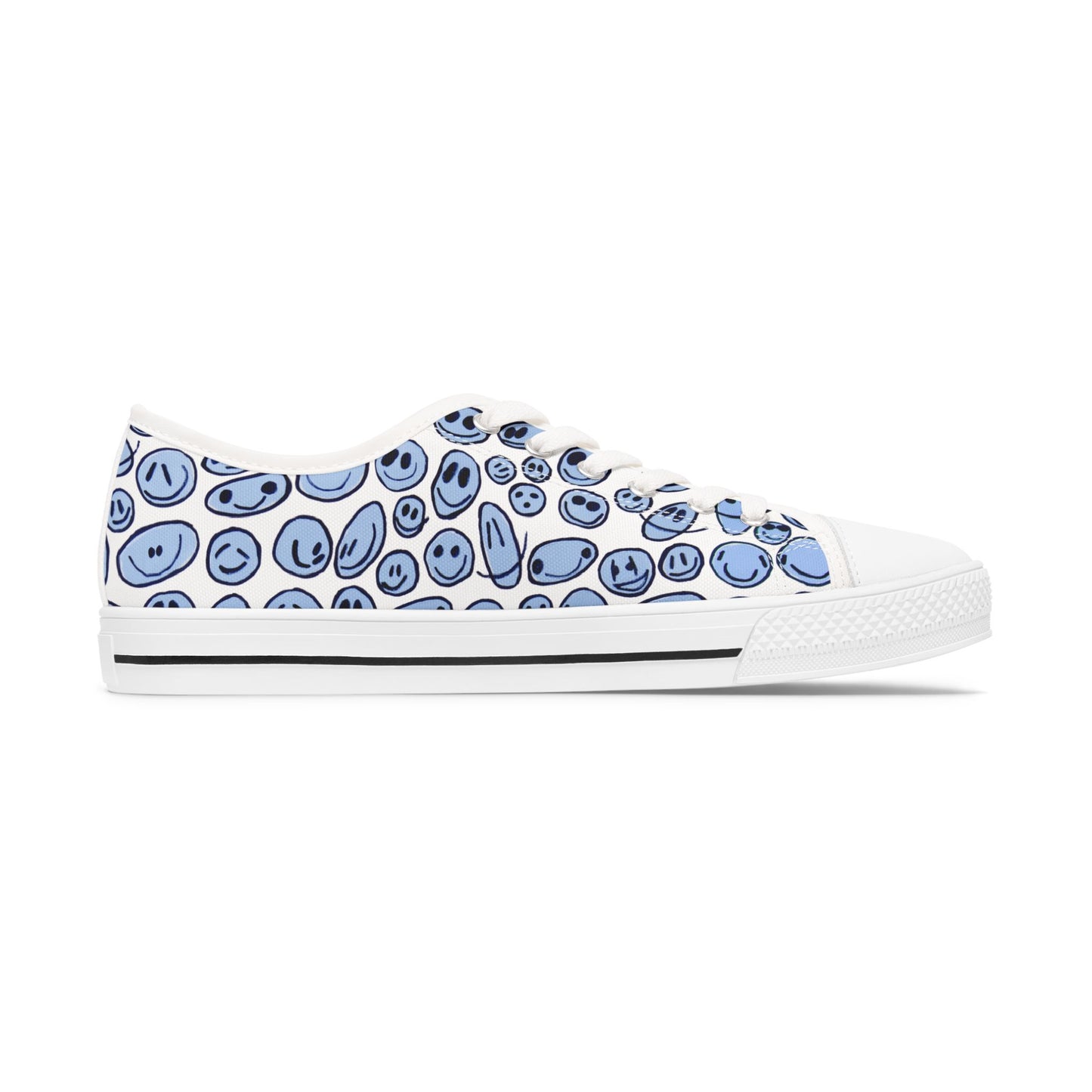 Blue SMILES - Women's Low Top Sneakers