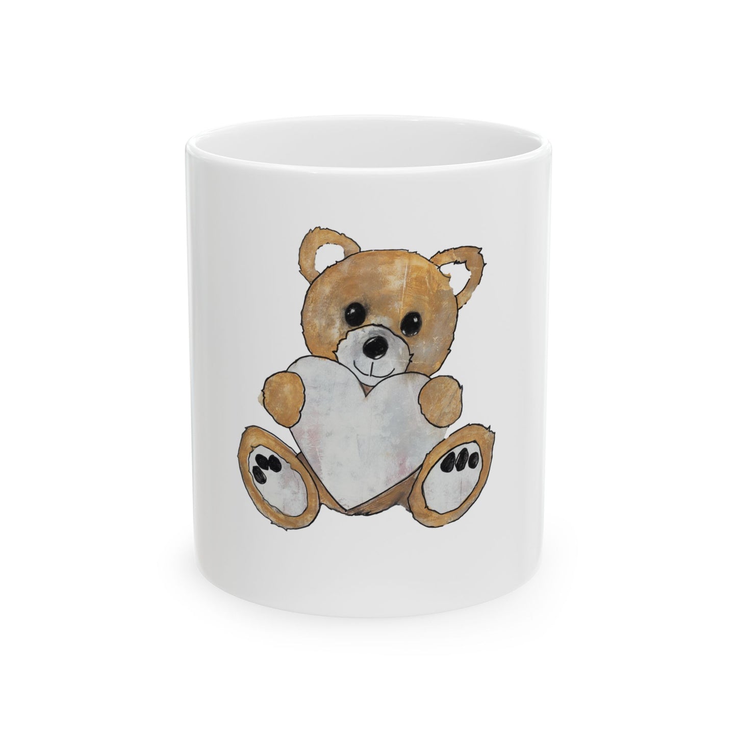 Teddy Bear, Golden - Ceramic Mug, (11oz, 15oz)