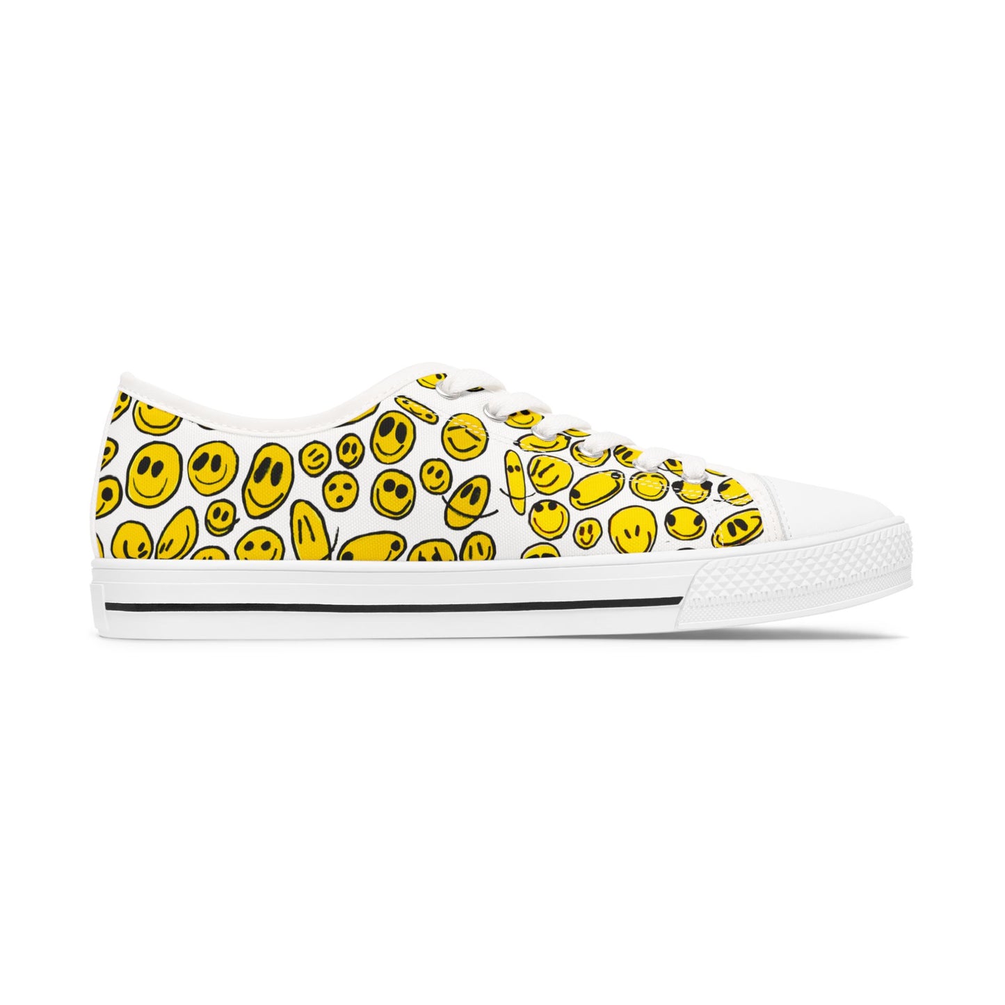 Yellow SMILES - Women's Low Top Sneakers