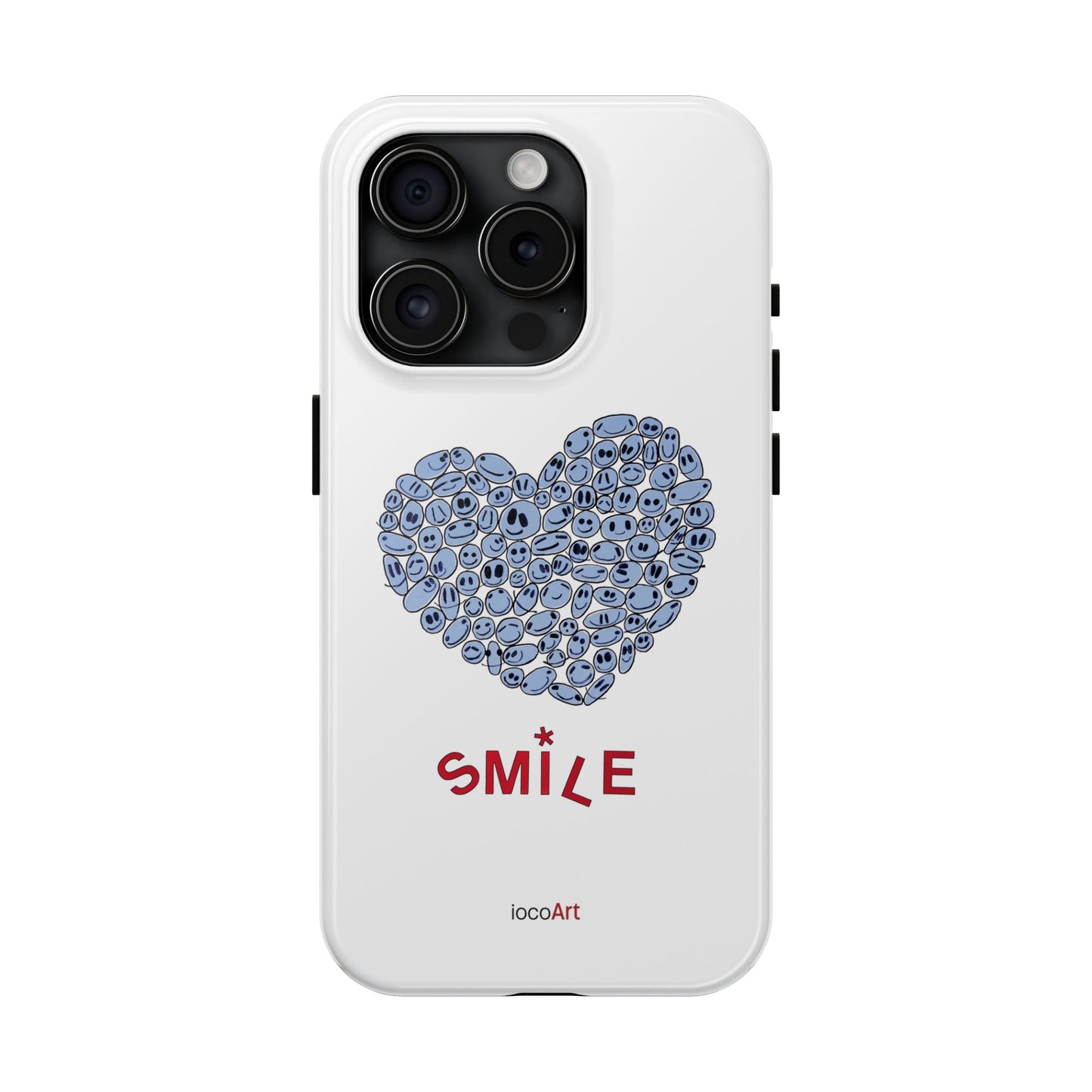 BLUE Heart SMILE - Tough Phone Cases