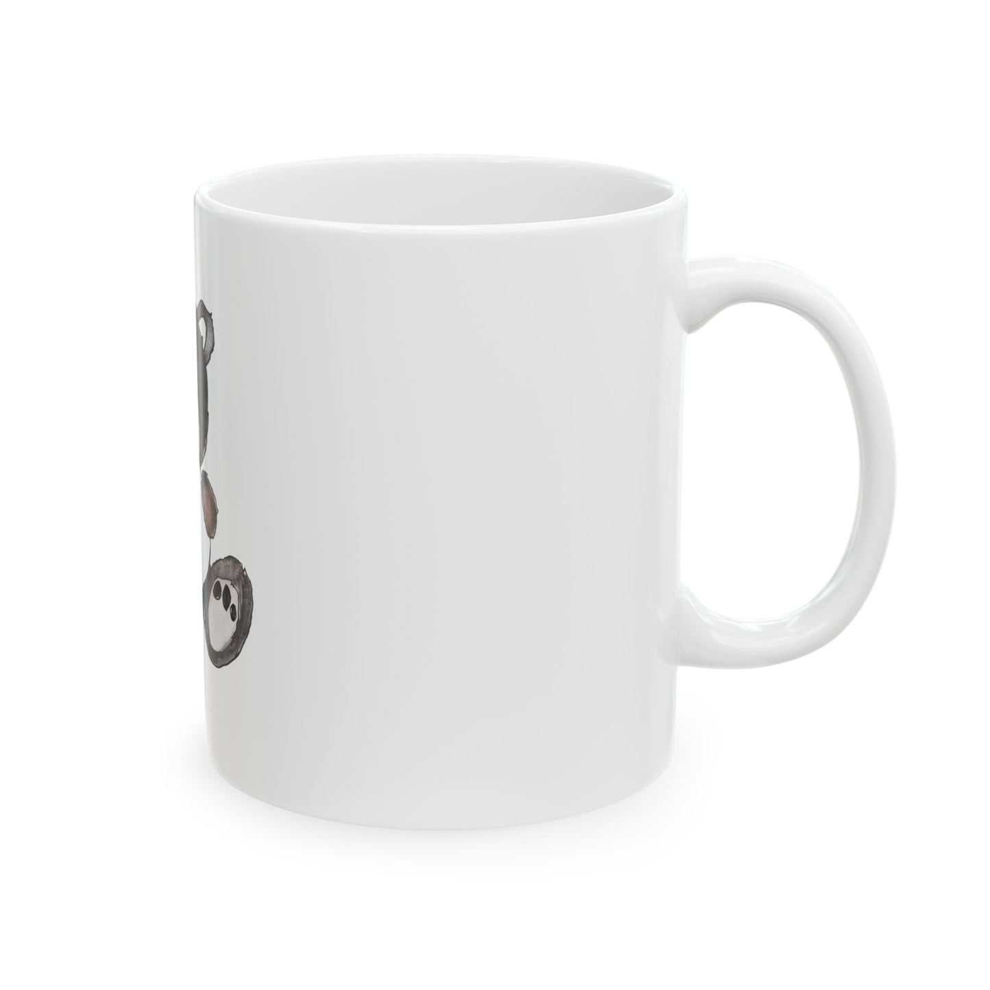 Teddy Bear, BlackBrown - Ceramic Mug, (11oz, 15oz)