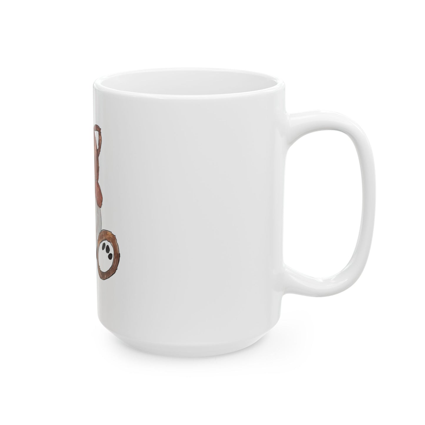 Teddy Bear, RedBrown - Ceramic Mug, (11oz, 15oz)