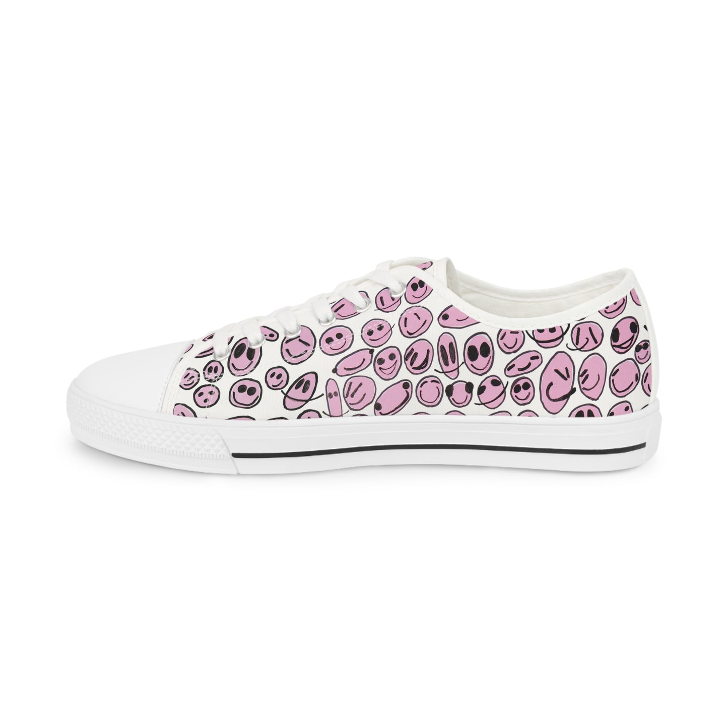 Pink SMILES - Men's Low Top Sneakers