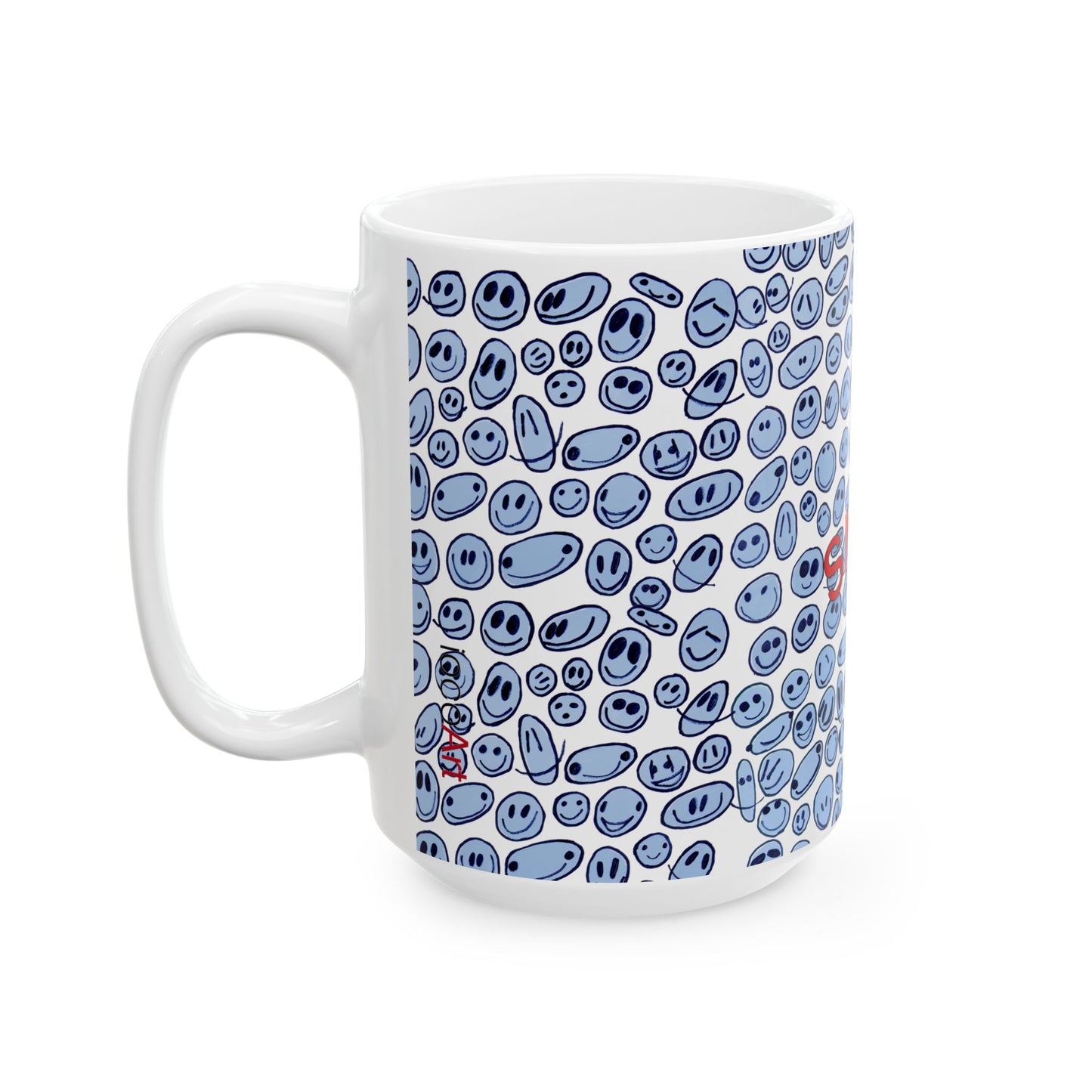 BLUE SMILES - Ceramic Mug, (11oz, 15oz)