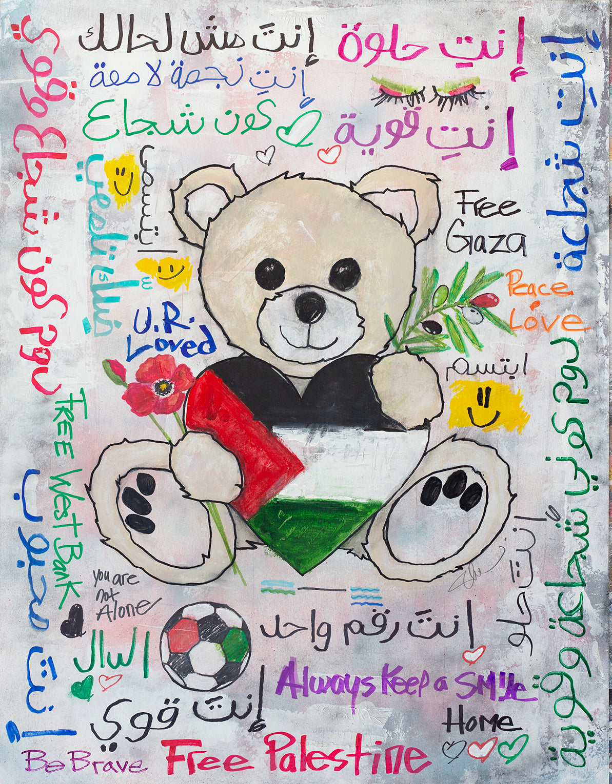 Teddy Bear Blond-Love for Palestine (PRINT ONLY)