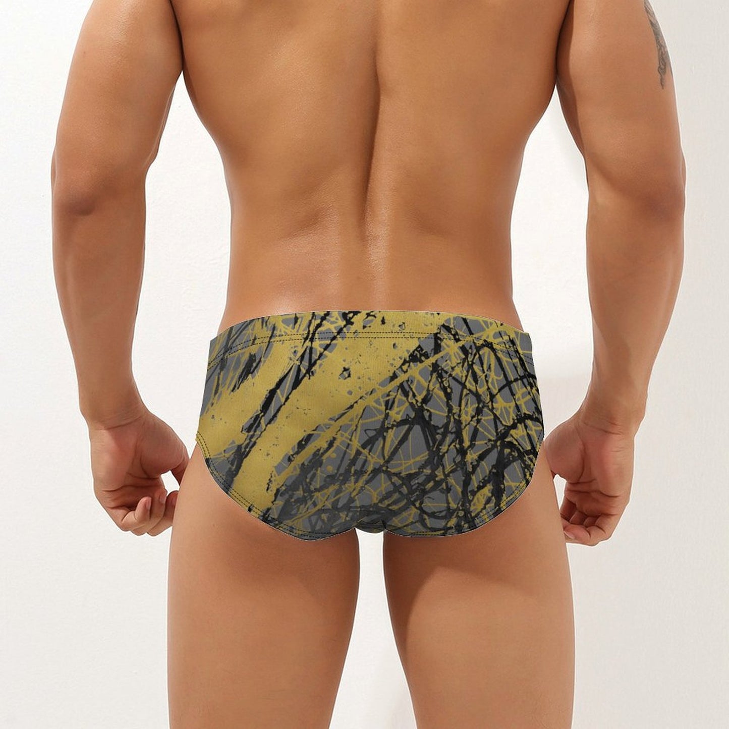 Swirls of OnyxGold - Men's Swim Briefs