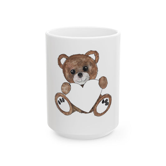 Teddy Bear, Brown - Ceramic Mug, (11oz, 15oz)