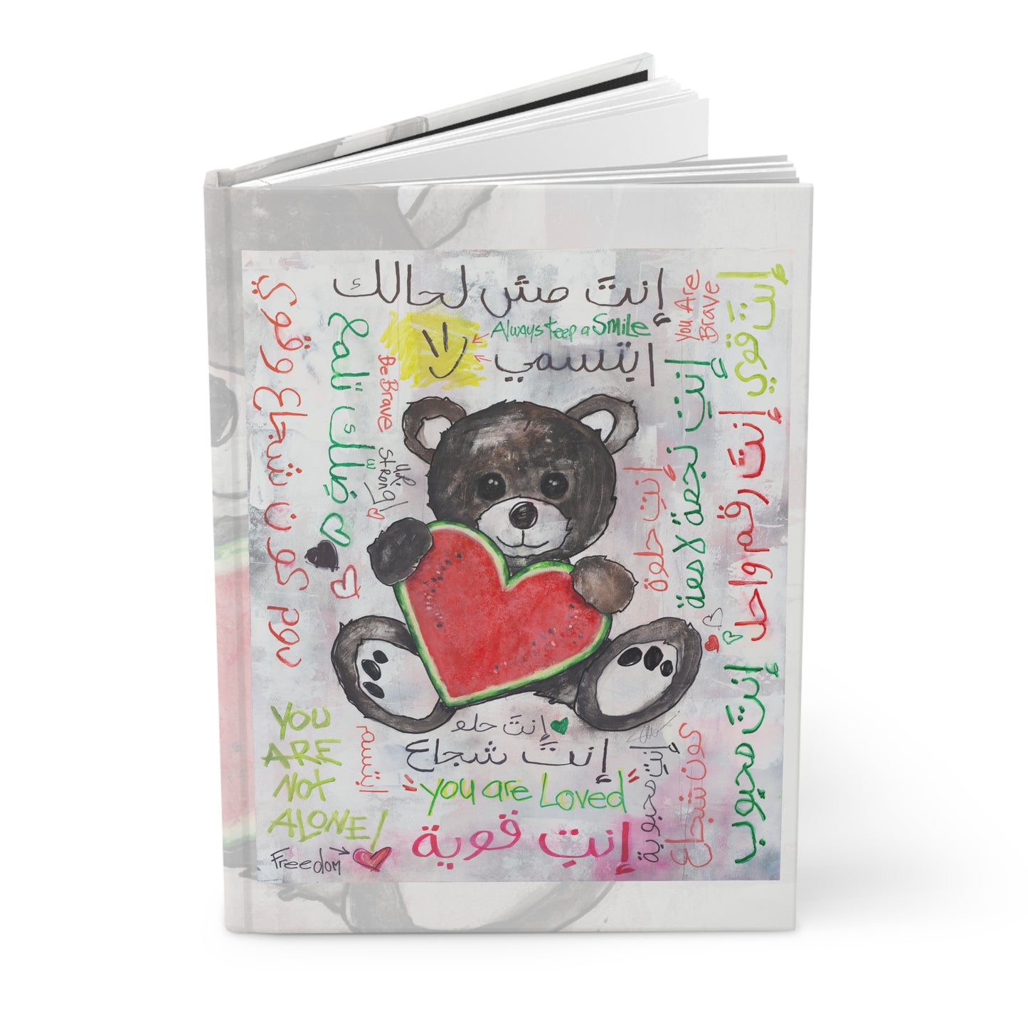 Teddy Bear Black, Colors of Palestine - Journal