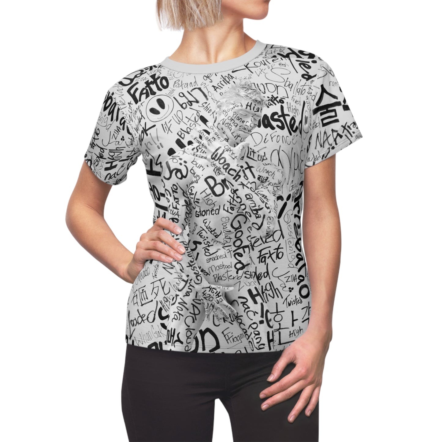 High Around the World, Male - Women's Cut & Sew Tee